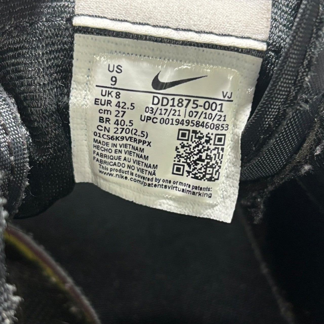 NIKE×sacai(ナイキ×サカイ) VaporWaffle "Black Gum" ヴェイパーワッフル DD1875-001 27cm ブラック