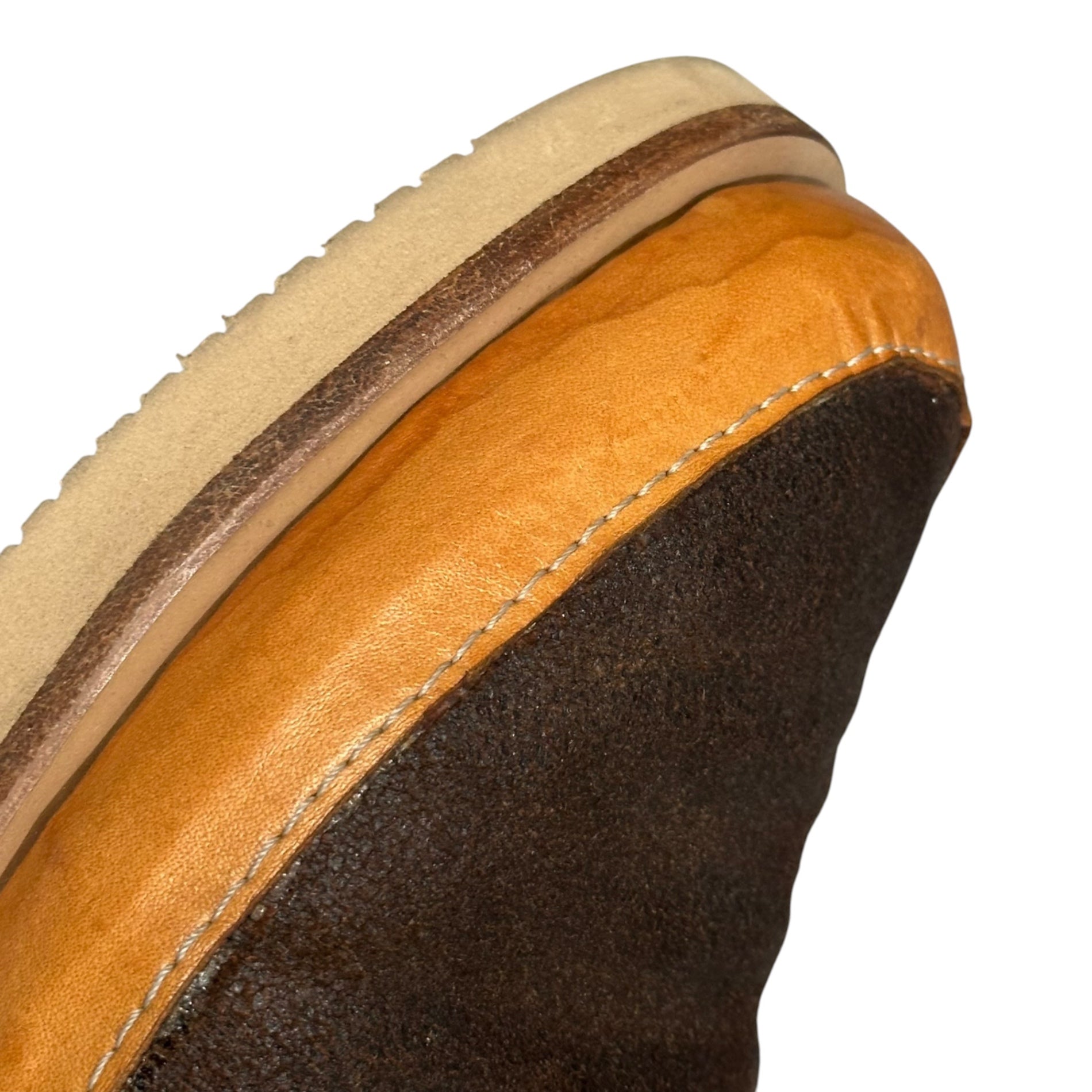 COMME des GARCONS JUNYA WATANABE MAN(コムデギャルソンジュンヤワタナベマン) Vibram sole Cracked Leather Slip-Ons クラック レザー スリッポン 表記無(27cm程度) ブラウン