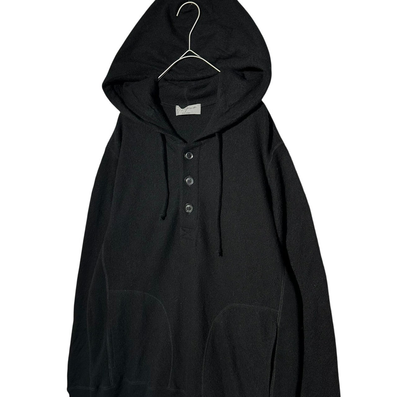 YOHJI YAMAMOTO POUR HOMME(ヨウジヤマモトプールオム) 10AW Cashmere-Blend Half-Button Pullover Hoodie カシミア混 ハーフボタン プルオーバー パーカー HC-T39-970 3(M程度) ブラック