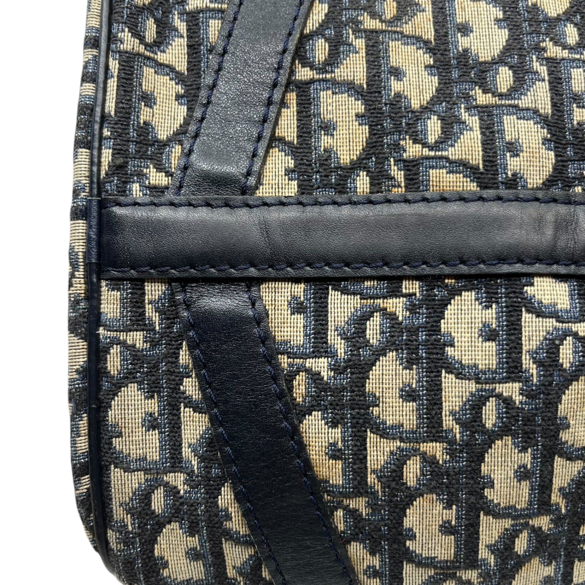 Christian Dior(クリスチャンディオール) Vintage Trotter Print Boston Bag ヴィンテージ トロッター柄 ボストン バッグ ネイビー ハンド OLD