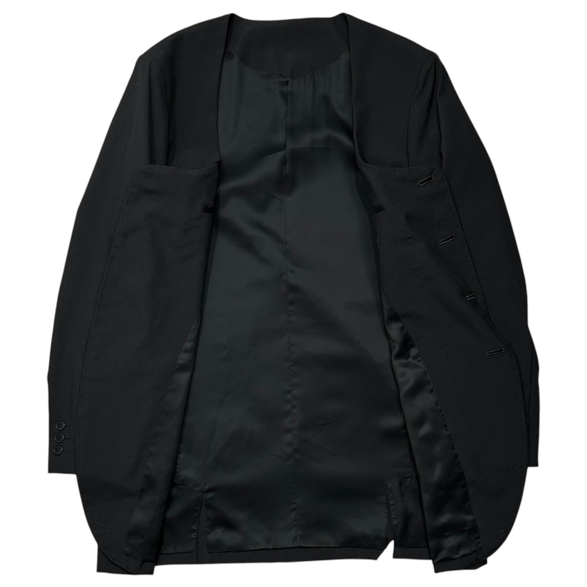 COMME des GARCONS HOMME PLUS(コムデギャルソンオムプリュス) 2012AW ”Neither Man Nor Woman” Rose Print Collarless Jacket 薔薇 プリント ノーカラー ジャケット PJ-J084 M ブラック AD2012 男でも女でもない