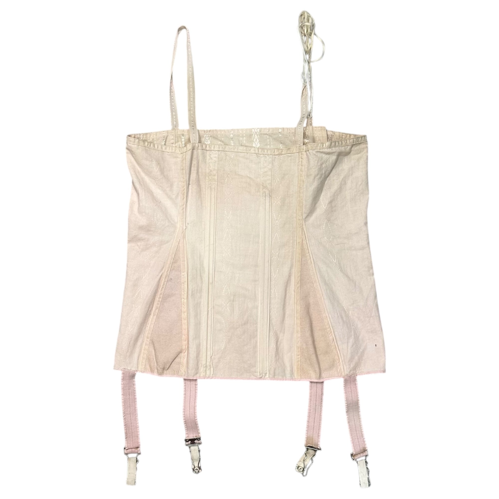 VINTAGE(ヴィンテージ) 40's DEADSTOCK underwear corset アンダーウェア ガーターベルト付きコルセット 40 / リペア有 ピンク