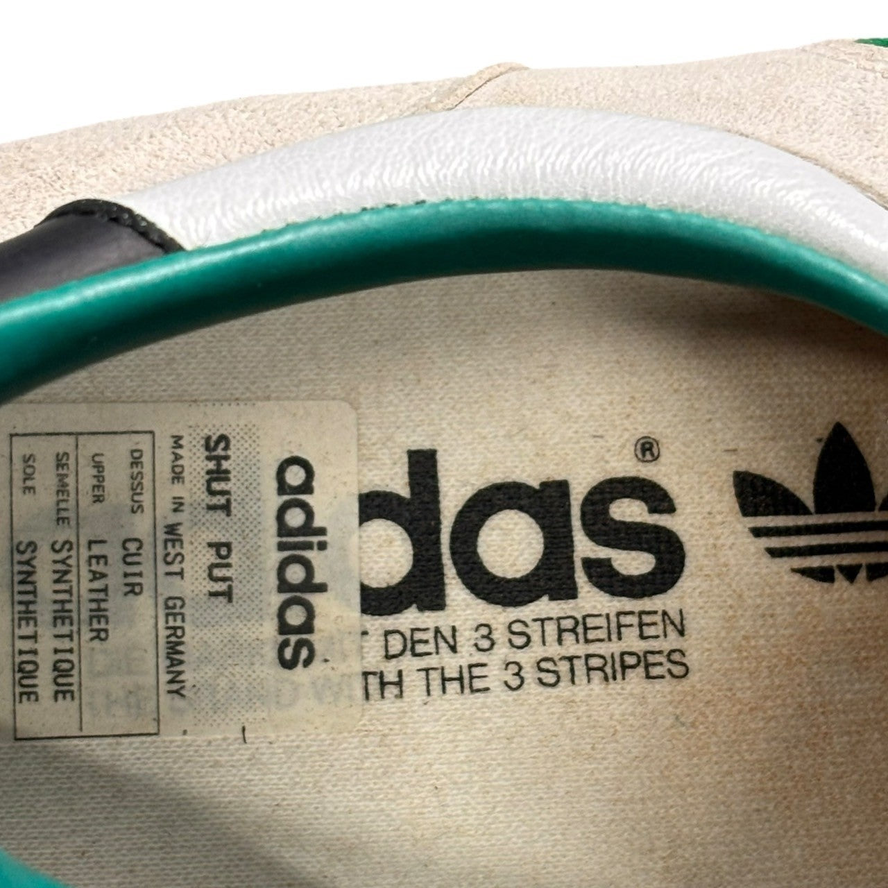 adidas(アディダス) 1987's EQUIPMENT vintage West German low-cut sneakers SHUT PUT ヴィンテージ 西ドイツ製 ローカット スニーカー 28.5cm ホワイト×グリーン 80's 80年代