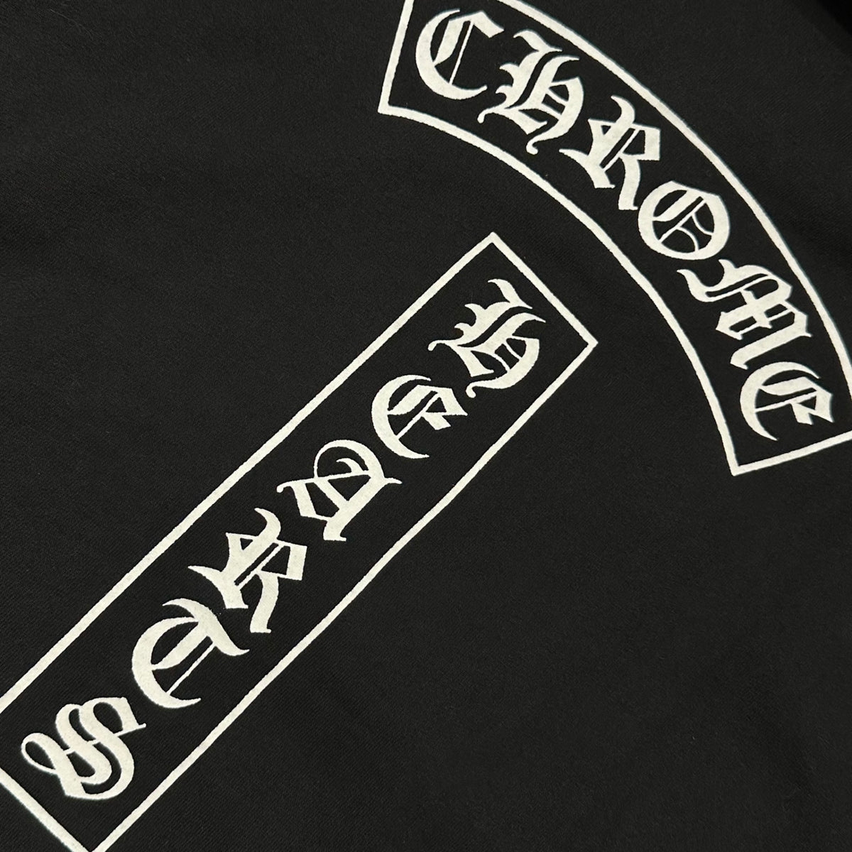 CHROME HEARTS(クロムハーツ) 1990's Dagger-Charm Zip-Front Back-Print Zip Hoodie ダガー チャーム ジップ フロント バック プリント ジップ パーカー XS ブラック×ホワイト 90s アーカイブ 稀少