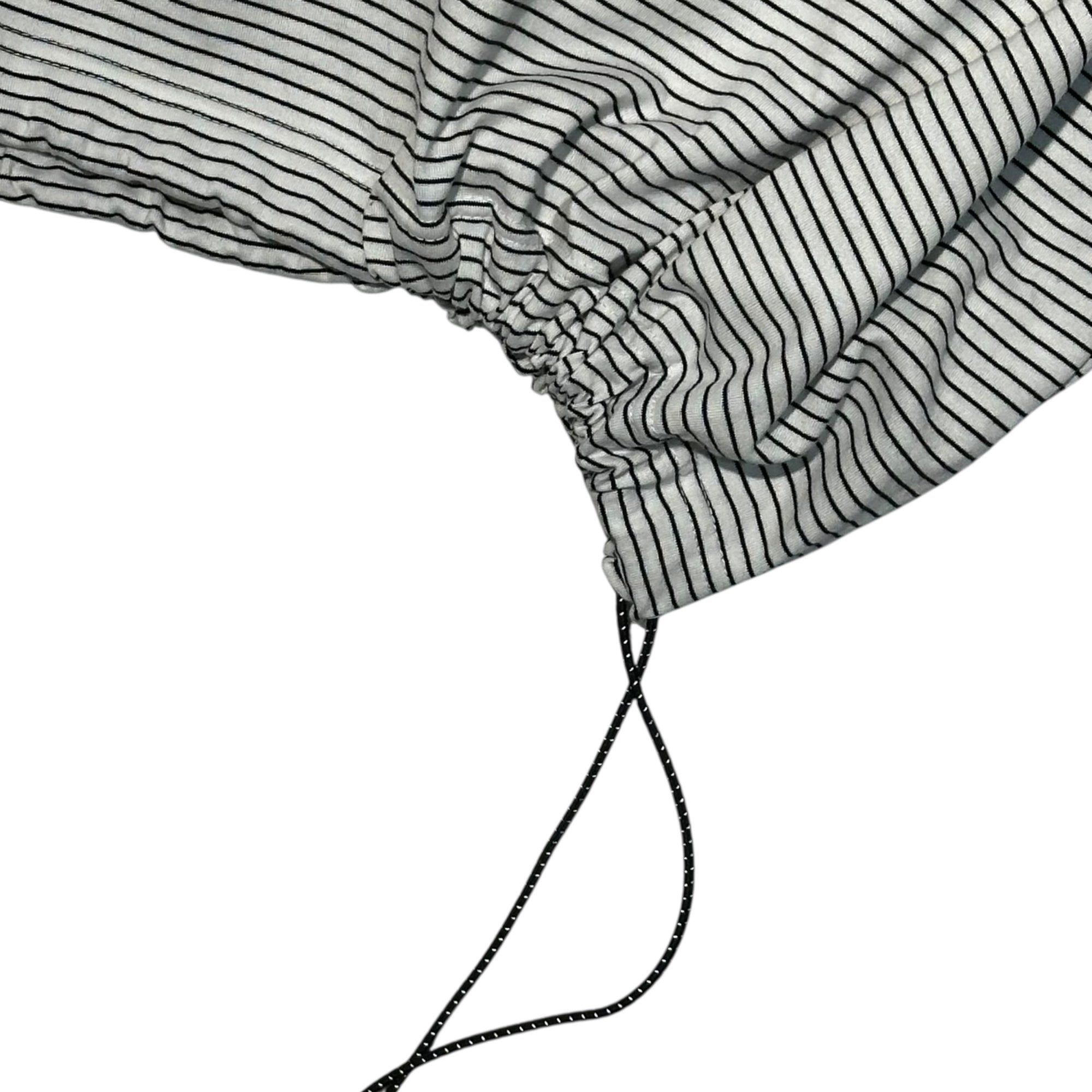 CLESSTE×Yes Good Market(クレスト×イエスグッドマーケット) 24SS STRIPED MASSIVE L/S POLO SHIRT WITH DRAWSTRINGS ストライプ ロングスリーブ 長袖 ポロシャツ CLS-TE2404 1(S程度) ホワイト×ブラック