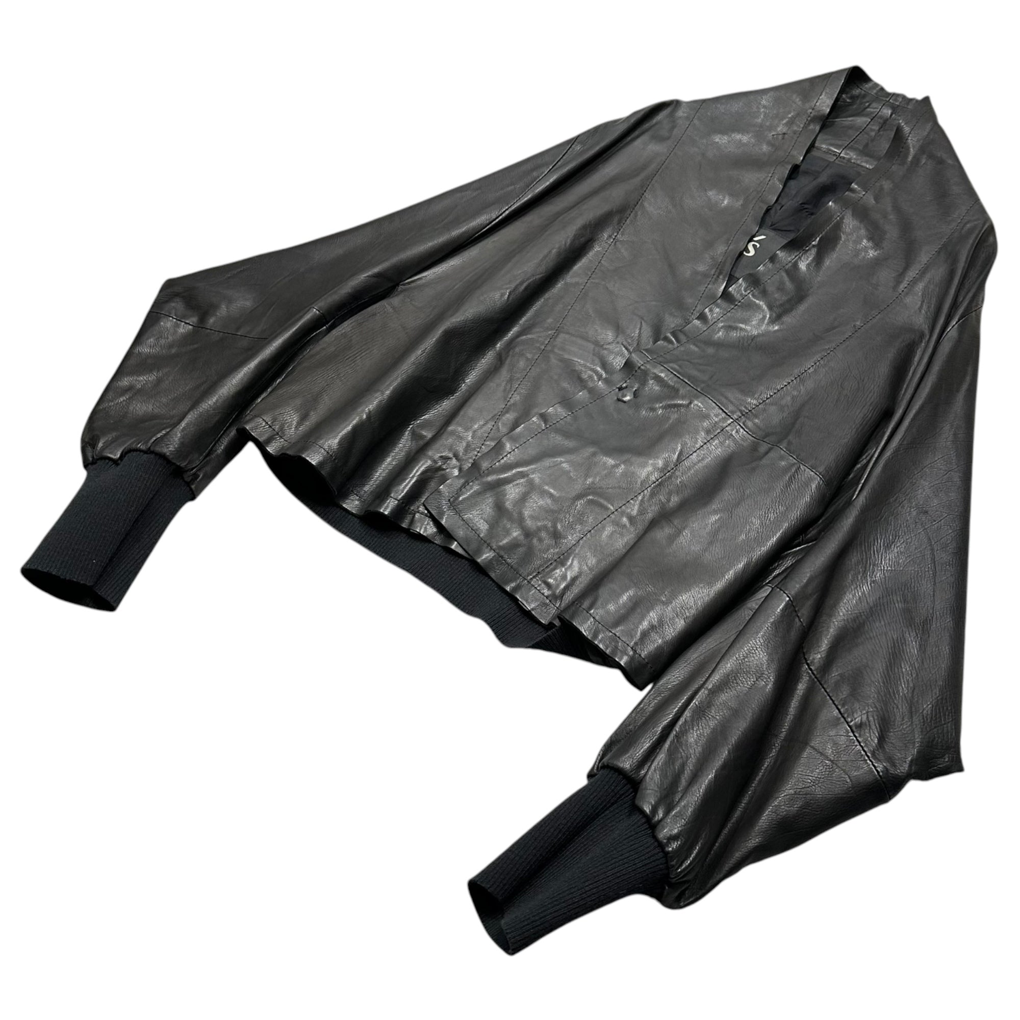Y's(ワイズ) “Haori” Dolman-Sleeve Cowhide Leather Jacket 「羽織」 ドルマン スリーブ カウレザー ジャケット YW-J33-710 1(S程度) ブラック 男性着用可能