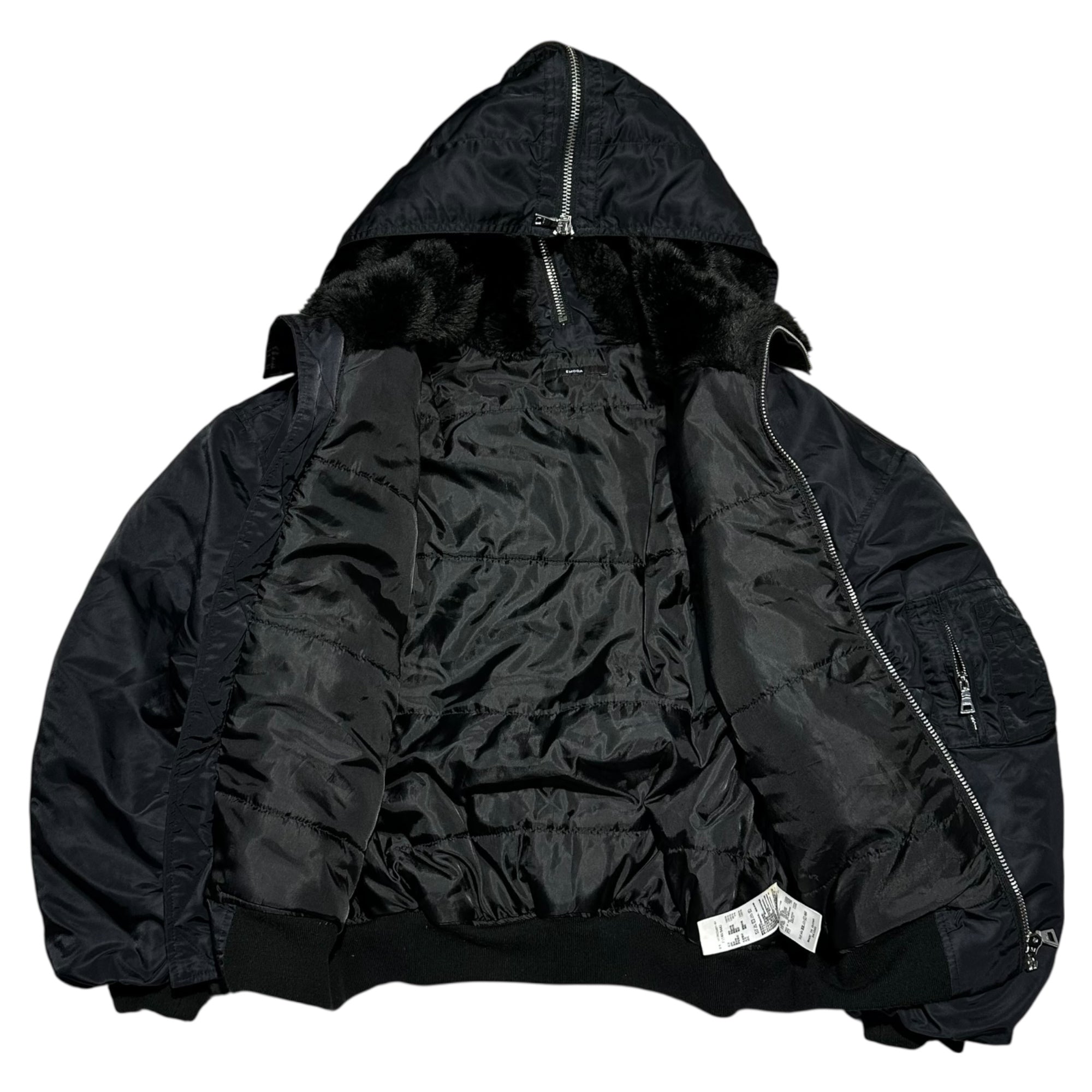EMODA(エモダ) N2B フェイクファーフーディーヘビーMA-1 041860250601 FREE ブラック フライト ミリタリー ジャケット