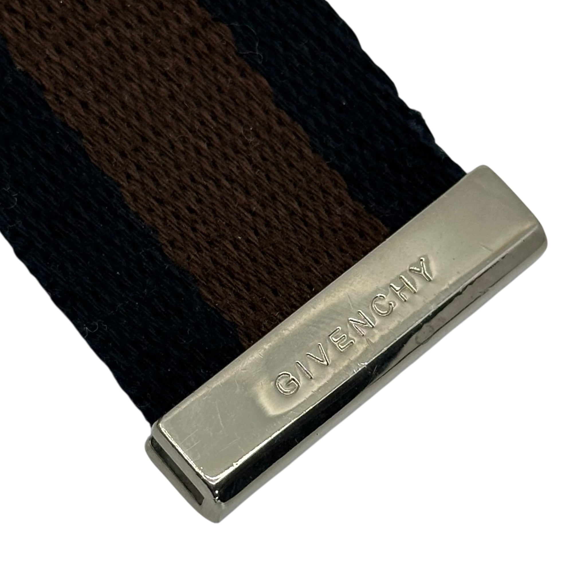 GIVENCHY(ジバンシィ) Stripe Ring Belt ストライプ リング ベルト M ネイビー×ブラウン