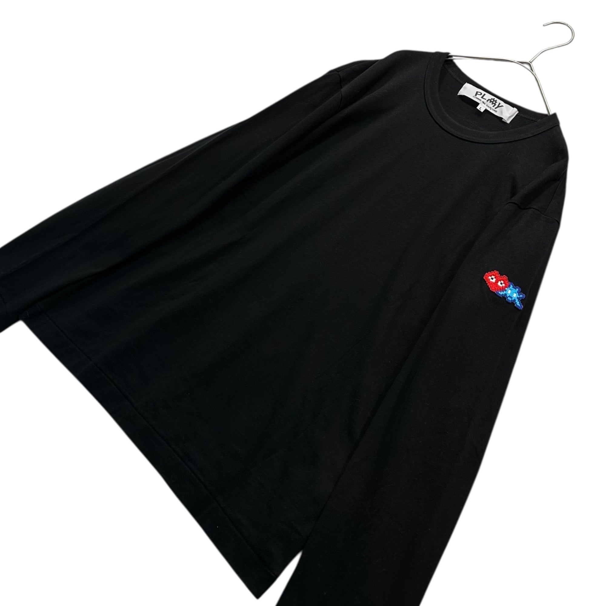 PLAY COMME des GARCONS(プレイコムデギャルソン) INVADER COTTON L/S T-SHIRT インベーダー コットン 長袖 Tシャツ ロンT AZ-T330 L ブラック AD2022
