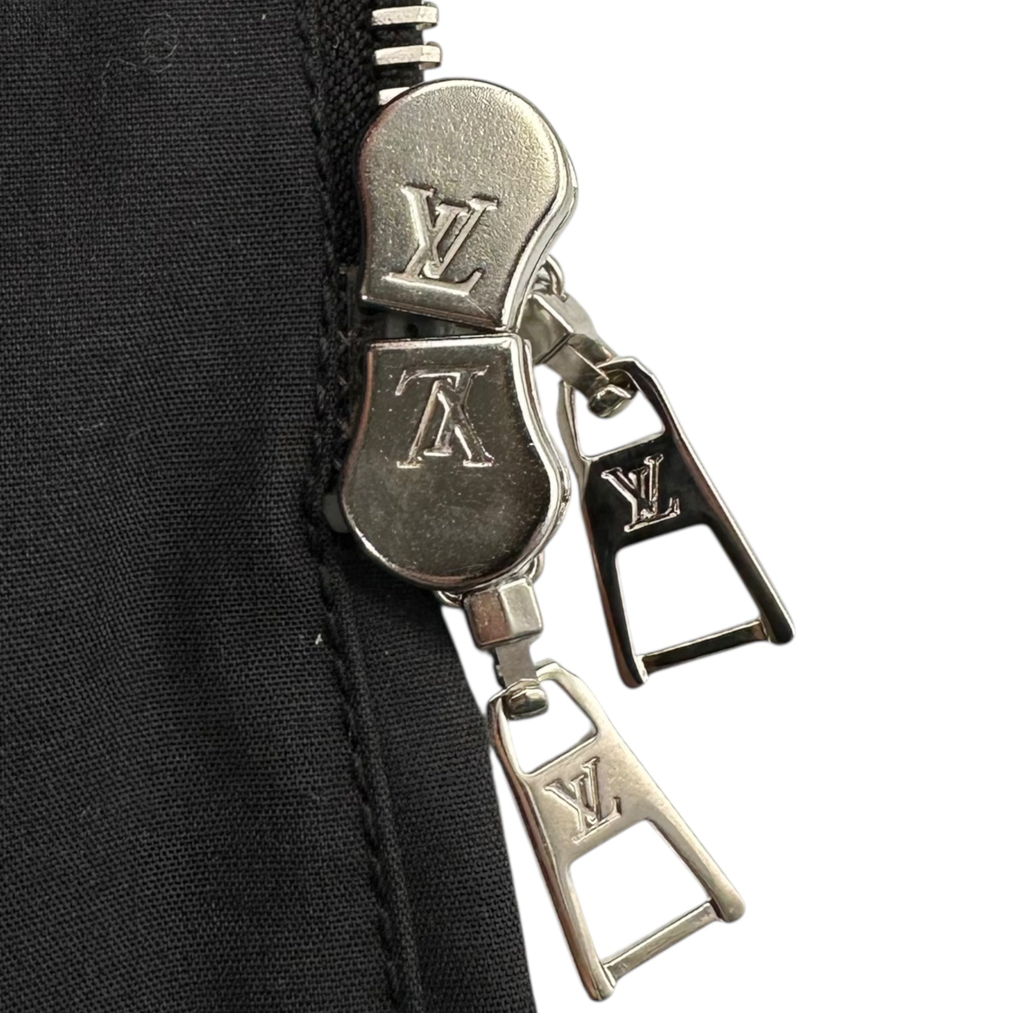 LOUIS VUITTON(ルイヴィトン) Monogram Zip-Up Coated Coat モノグラム ジップアップ ゴム引き コート 34(XS～S程度) ブラック ベルテッド マッキントッシュ ゴム引き