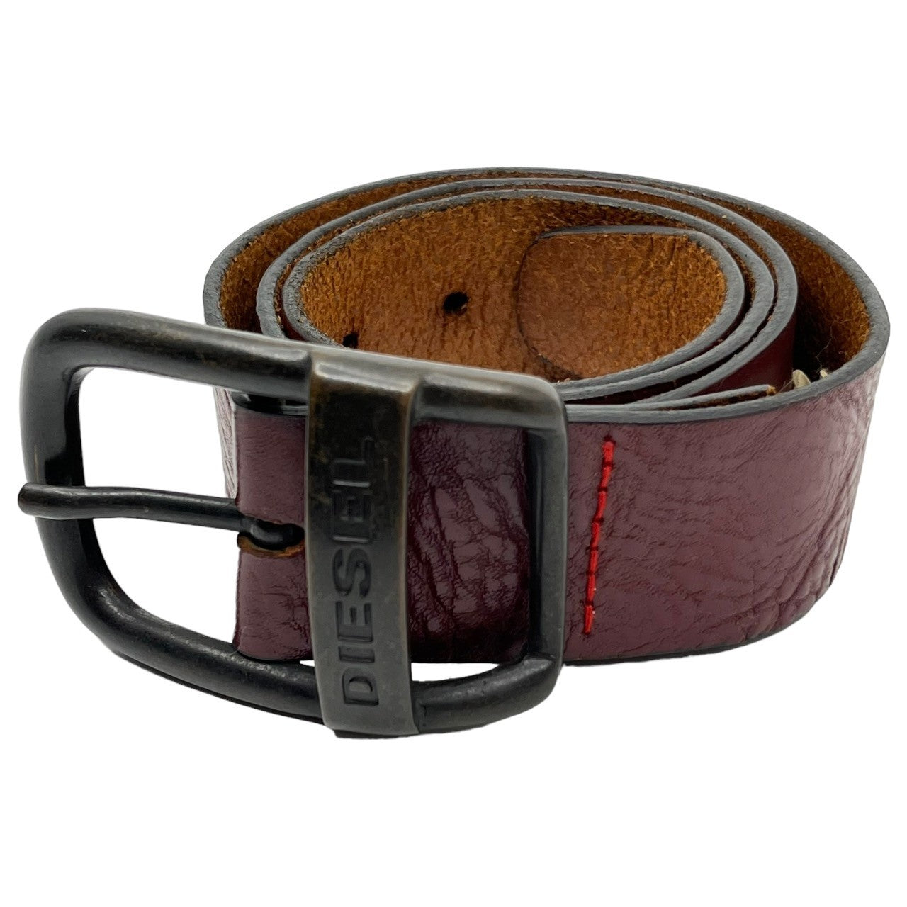 DIESEL(ディーゼル) 00's buckle leather belt バックル レザー ベルト ブラウン