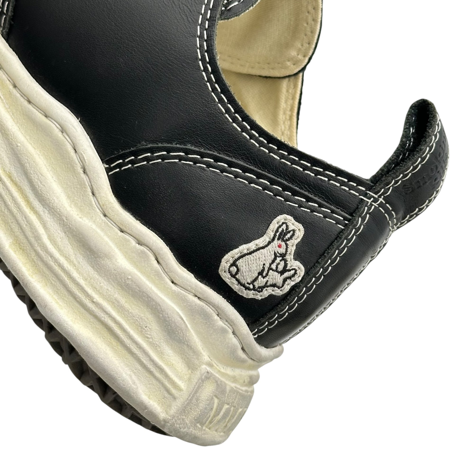 FR2 × atmos × Maison MIHARA YASUHIRO(エフアールツー × アトモス × メゾンミハラヤスヒロ) HANK “Black” Leather Low-Top Sneakers ハンク レザー ローカット スニーカー C07FW704 43(27.5cm程度) ブラック×ホワイト コラボレーションモデル