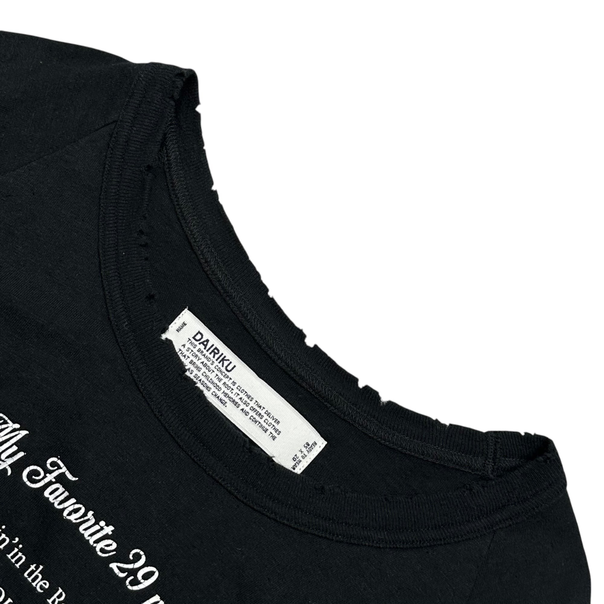 DAIRIKU(ダイリク) 2024SS My Favorite Movies Big Raglan Tee マイフェイバリット ムービーズ ビッグラグラン Tシャツ 24SS C-7 L ブラック 長袖