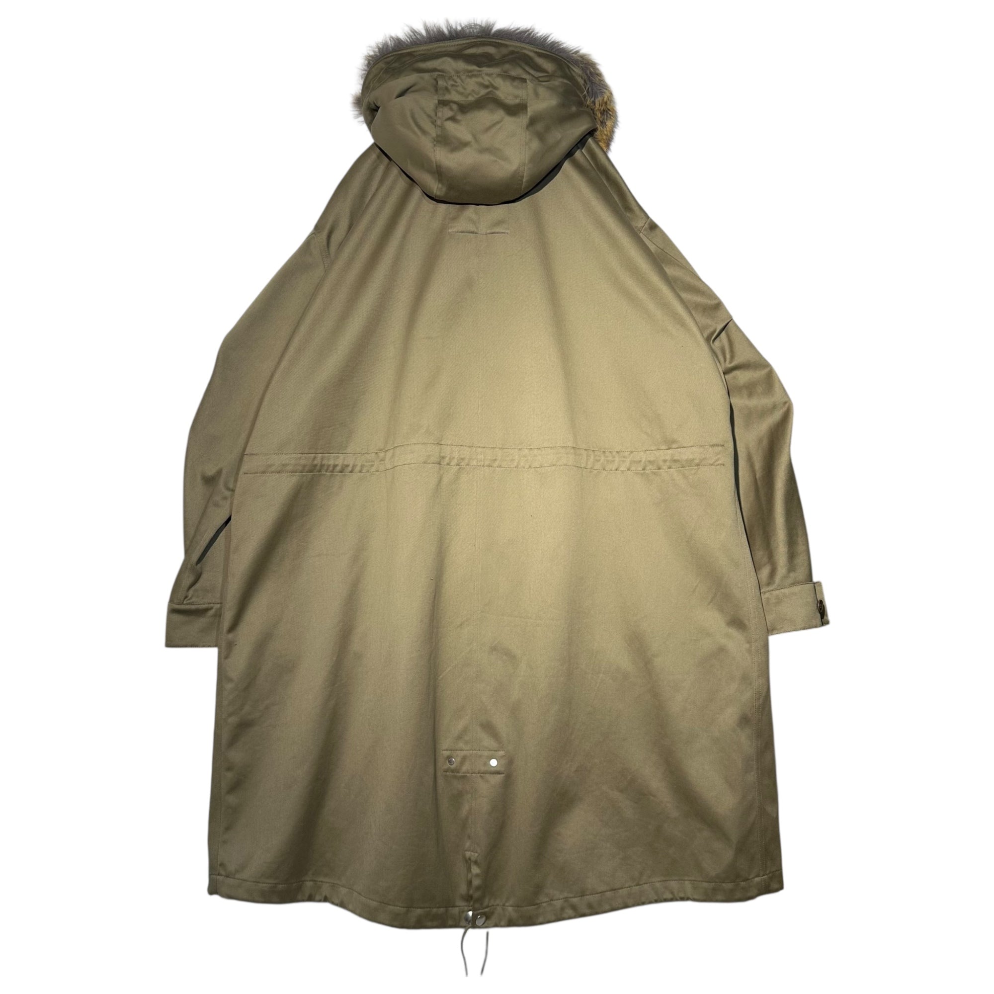 BURBERRY(バーバリー) Faux Fur And Cotton Parka フェイクファー コットン ロング モッズ コート 8079119 L カーキ ミリタリー