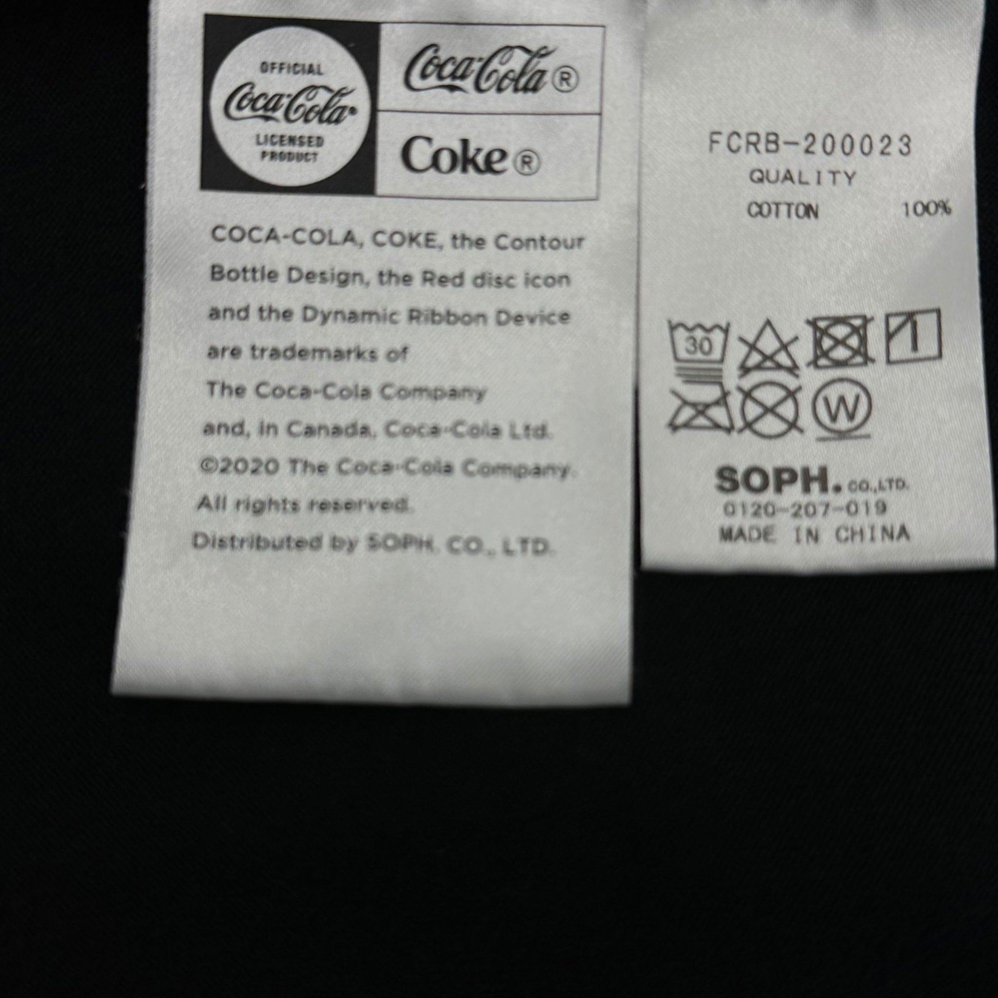 F.C.Real Bristol FCRB ×  COCA-COLA (エフシーレアルブリストル × コカコーラ) 20SS SPLIT LOGO TEE スプリット ロゴ Tシャツ FCRB-200023 XL ブラック