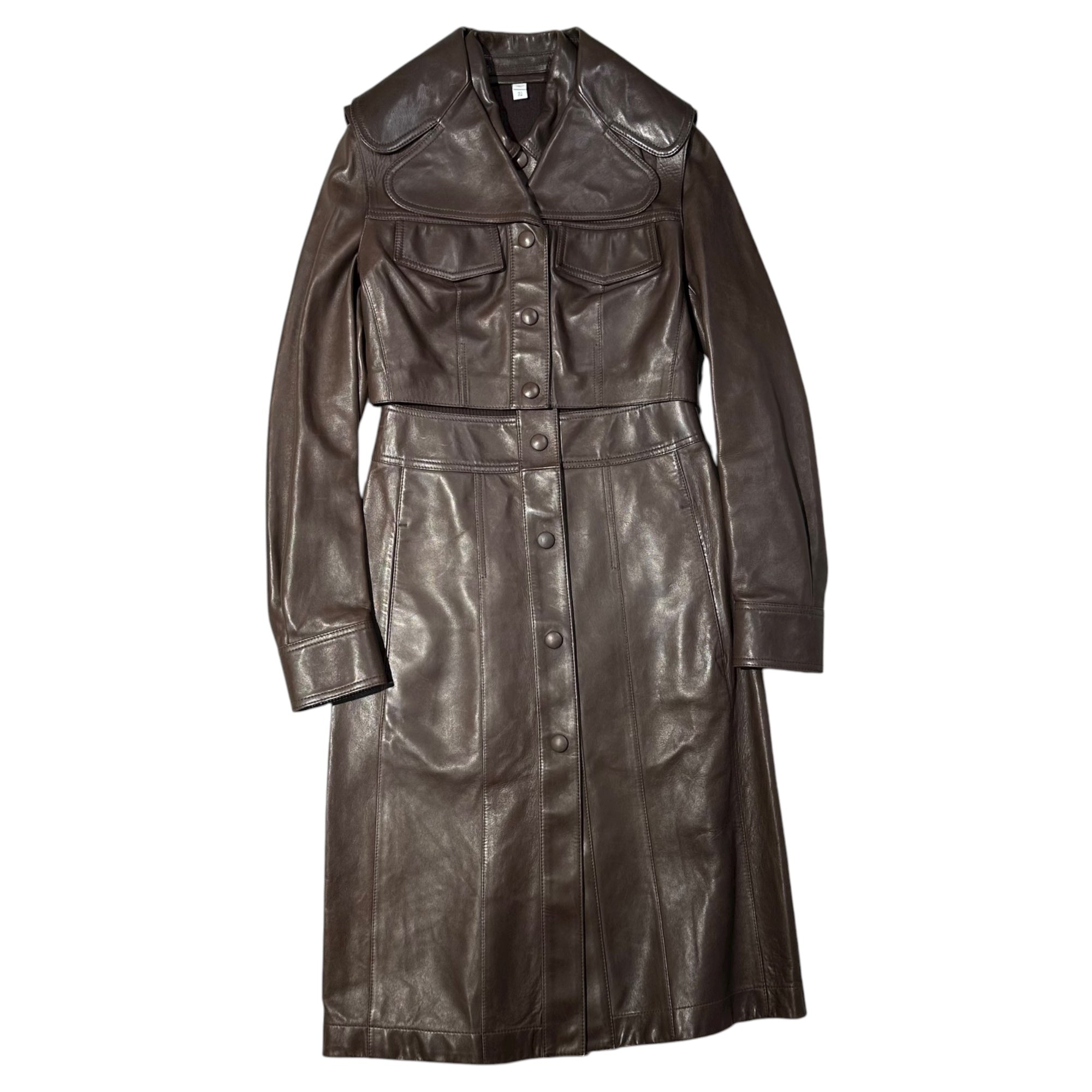 BURBERRY(バーバリー) Detachable Cropped Vest Lambskin Coat デタッチャブル クロップドベスト ラムスキン コート レザー 8013693/69E 4 ブラウン