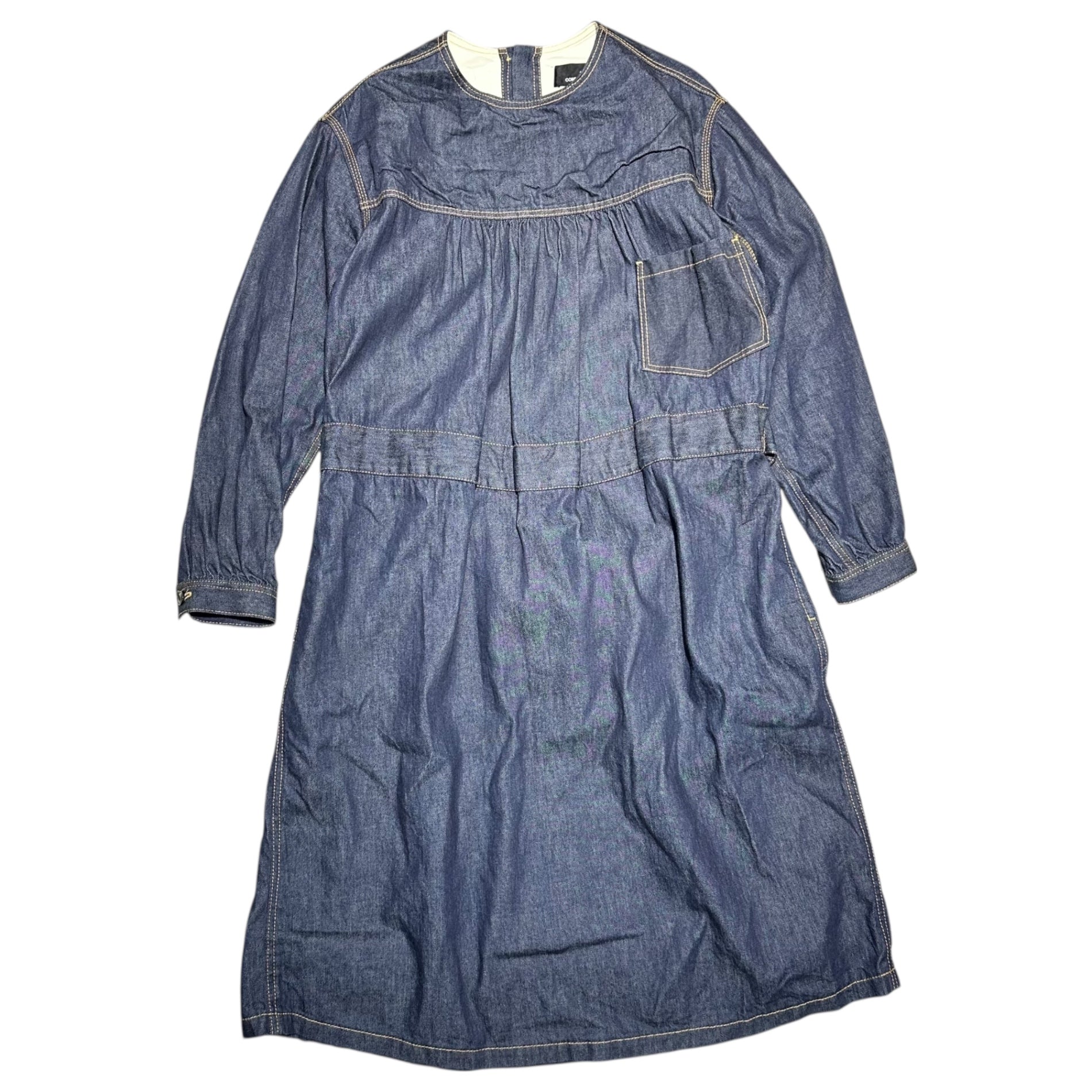 tricot COMME des GARCONS(トリココムデギャルソン) 13SS Denim Waist Belt Dress デニム ウエストベルト ワンピース TK-O004 M インディゴ AD2012