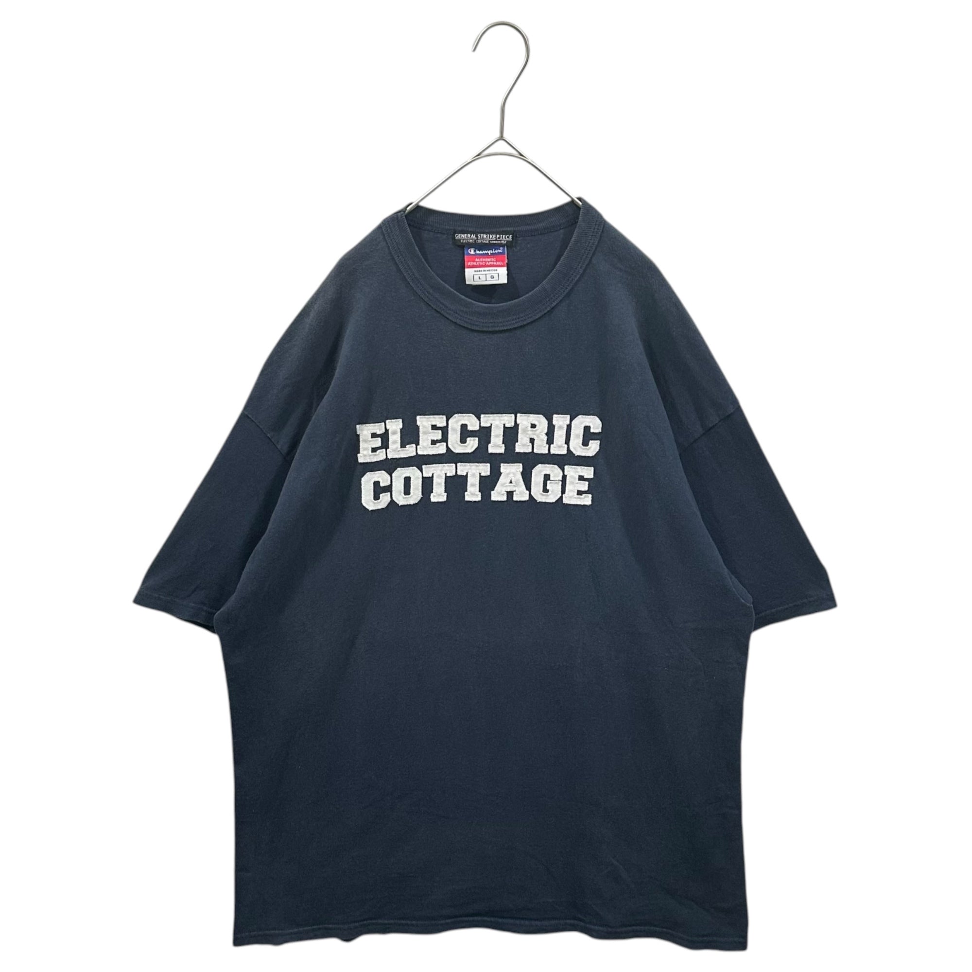 ELECTRIC COTTAGE(エレクトリックコテージ) 2002SS Patch Logo T-shirt ワッペン ロゴ Tシャツ L ネイビー championボディ