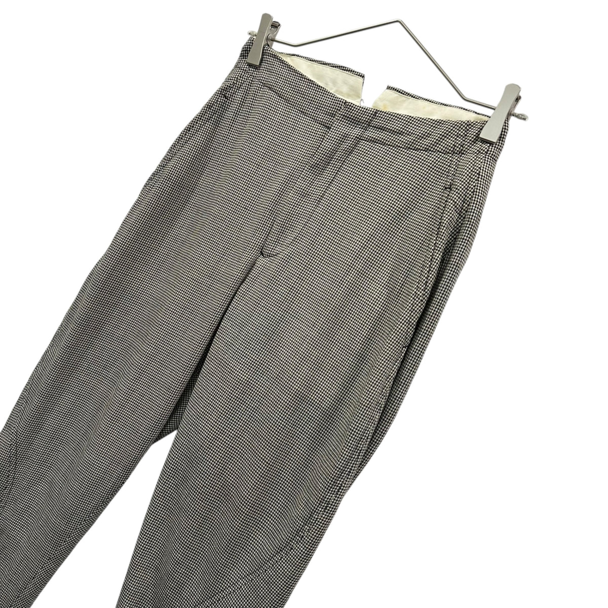 robe de chambre COMME des GARCONS(ローブドシャンブルコムデギャルソン) 1999SS Checkered trousers with Velcro cuffs 裾マジックテープ チェック スラックス パンツ RP10019S S ブラック×アイボリー AD1998 90s アーカイブ