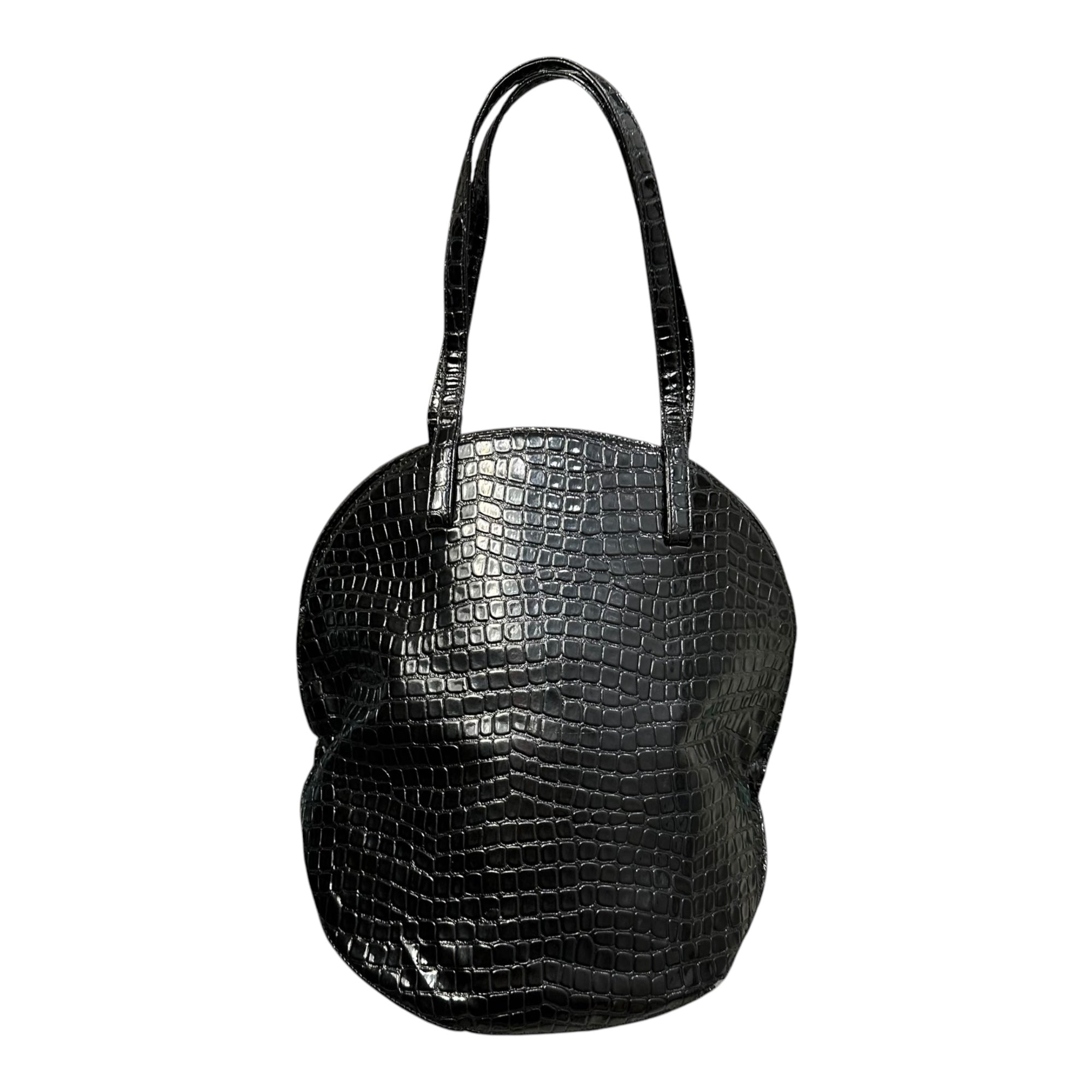 JUNYA WATANABE COMME des GARCONS(ジュンヤワタナベコムデギャルソン) Croco-Embossed Circle Tote Bag クロコ 型押し サークル トート バッグ JO-K 205 ブラック