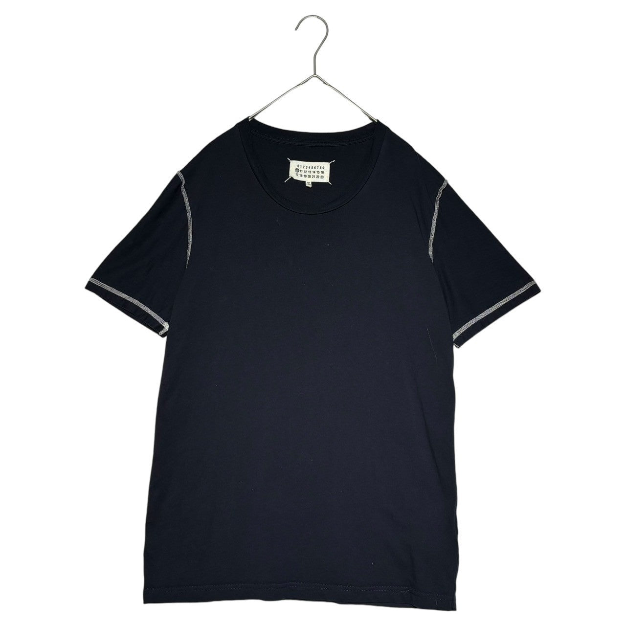 MAISON MARGIELA(メゾンマルジェラ) 17AW  17AW Overlock T-shirt オーバーロック Tシャツ S50GC0477 S ネイビー 無地 インサイド アウト