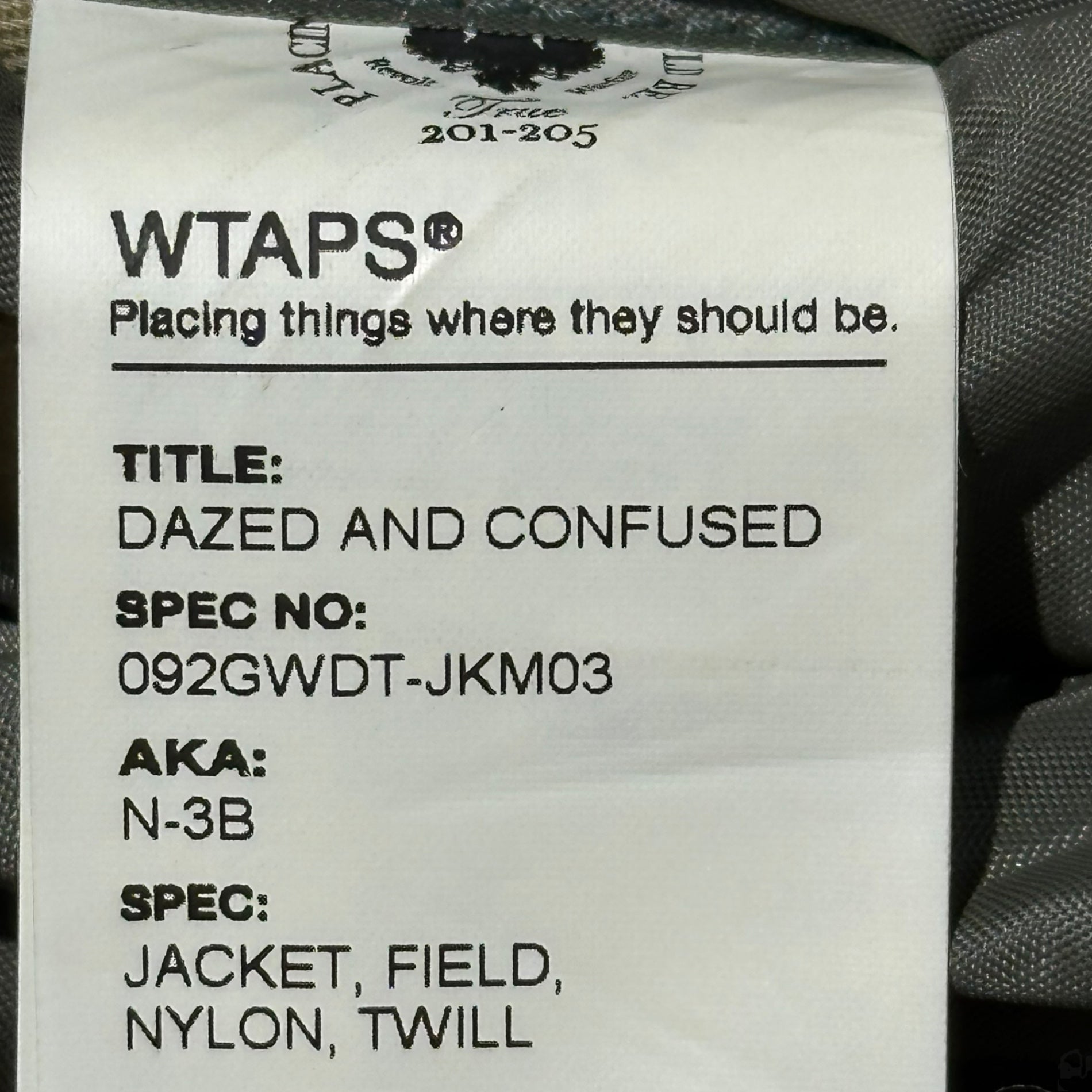 WTAPS(ダブルタップス) 09AW N-3B JACKET.FIELD.NYLON.TWILL ミリタリー ファー フライト ジャケット 092GWDT-JKM03 M オリーブ 00's アーカイブ