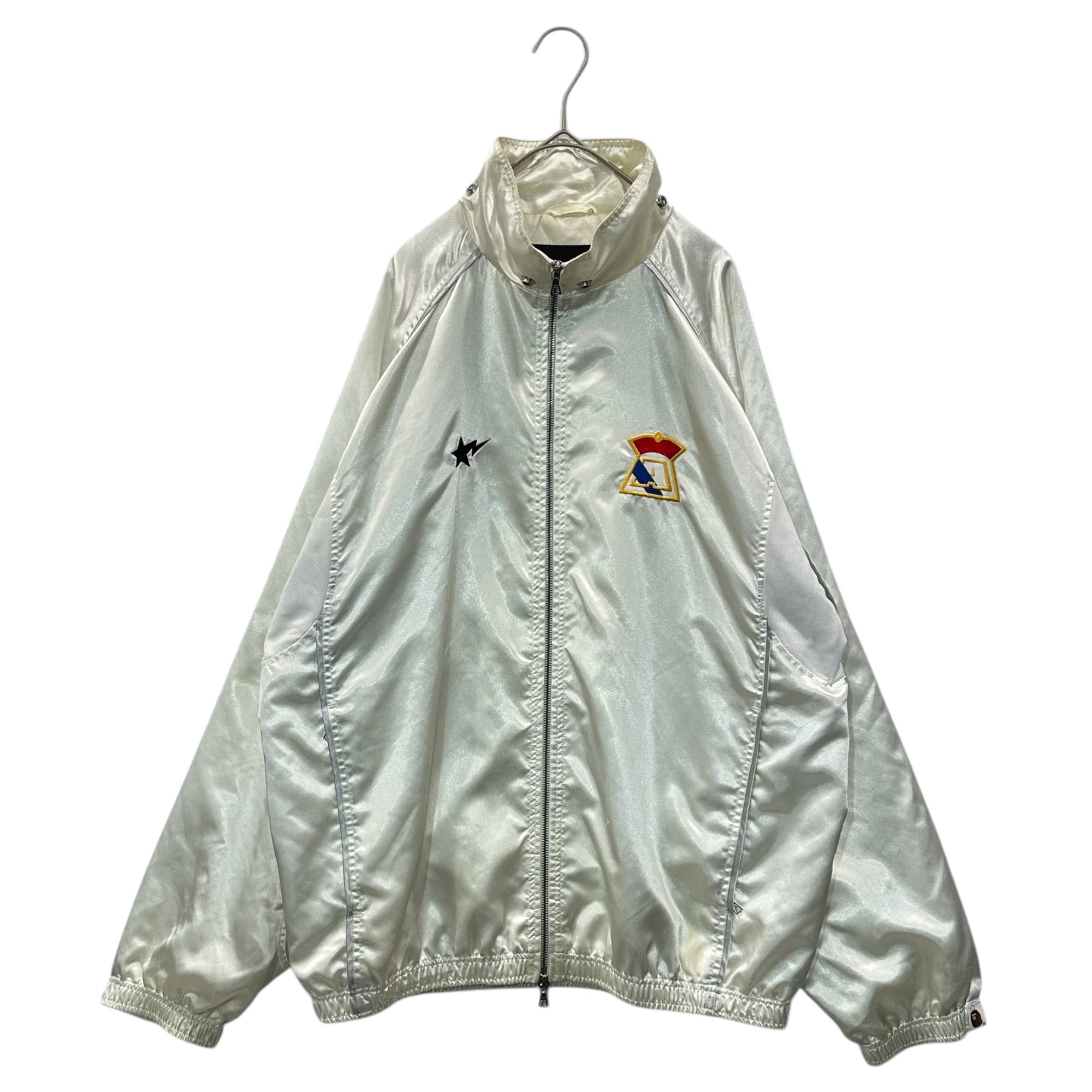 A BATHING APE(アベイシングエイプ) 00's A logo nylon hoodie ロゴ ナイロン パーカー M ホワイト