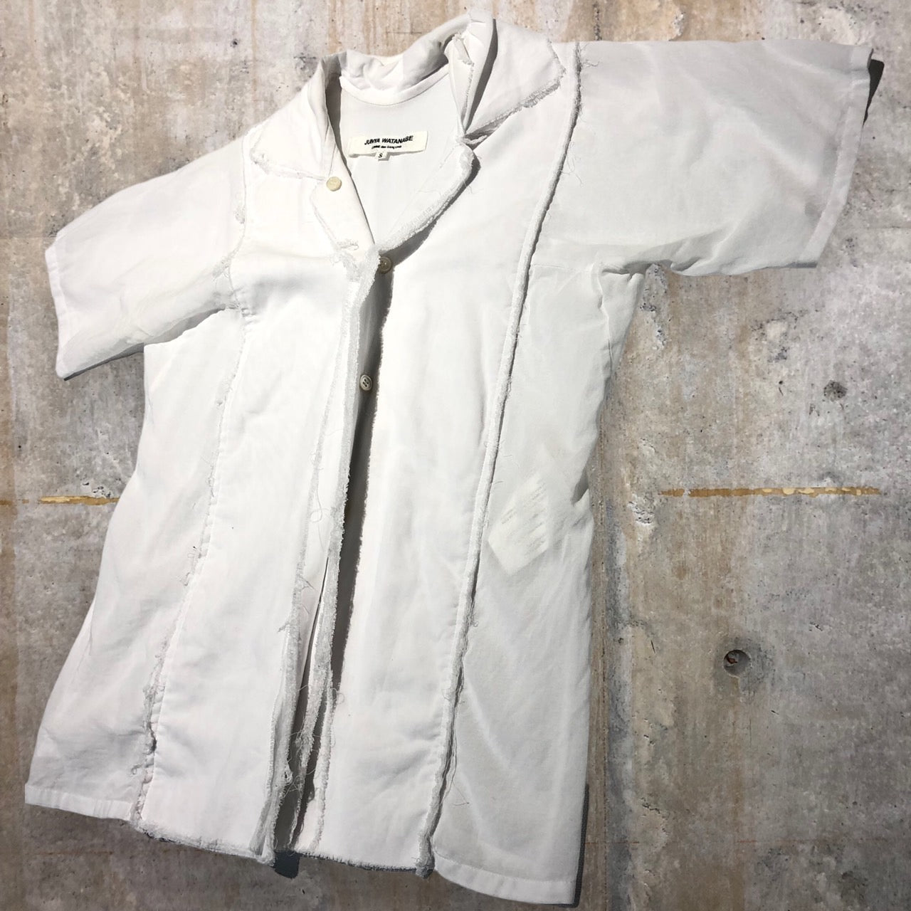 COMME des GARCONS JUNYA WATANABE(コムデギャルソンジュンヤワタナベ) switching layered short sleeve shirt/半袖シャツ JO-B090 S ホワイト AD2005