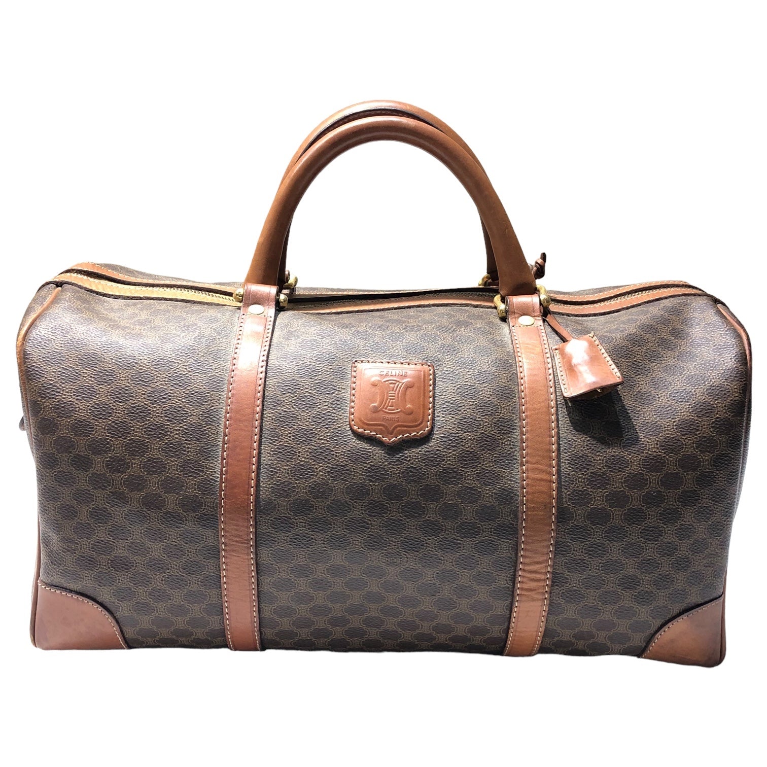 CELINE(セリーヌ) macadam pattern boston bag マカダム柄 ボストン バッグ M11 ブラウン OLD ヴィンテージ 旅行鞄