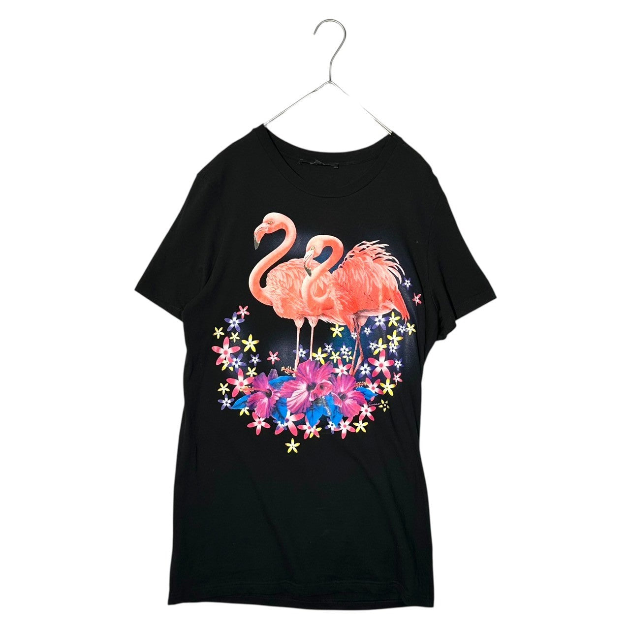 GUCCI(グッチ) Flamingo Print T-Shirt フラミンゴ プリント Tシャツ 216532 X3399 M ブラック×ピンク