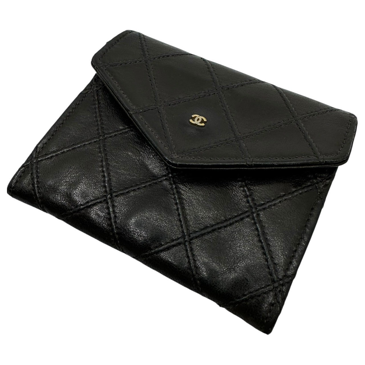 CHANEL(シャネル) 90's Coco Mark Matelassé Lambskin Coin Case ココマーク マトラッセ ラムスキン コインケース ブラック 90年代 2****** 7桁 ヴィンテージ 財布 小銭入れ