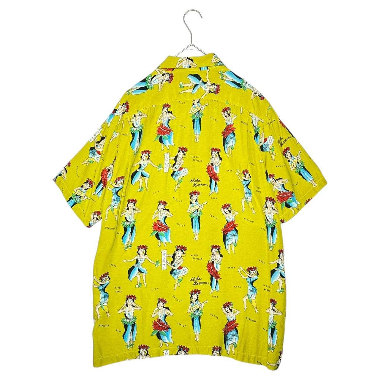 Aloha Blossom(アロハブロッサム) " Hula Girl " Aloha Shirts / Lemon フラガール アロハシャツ レモン 42(L) イエロー W-OKI KENTA氏書下ろしグラフィック