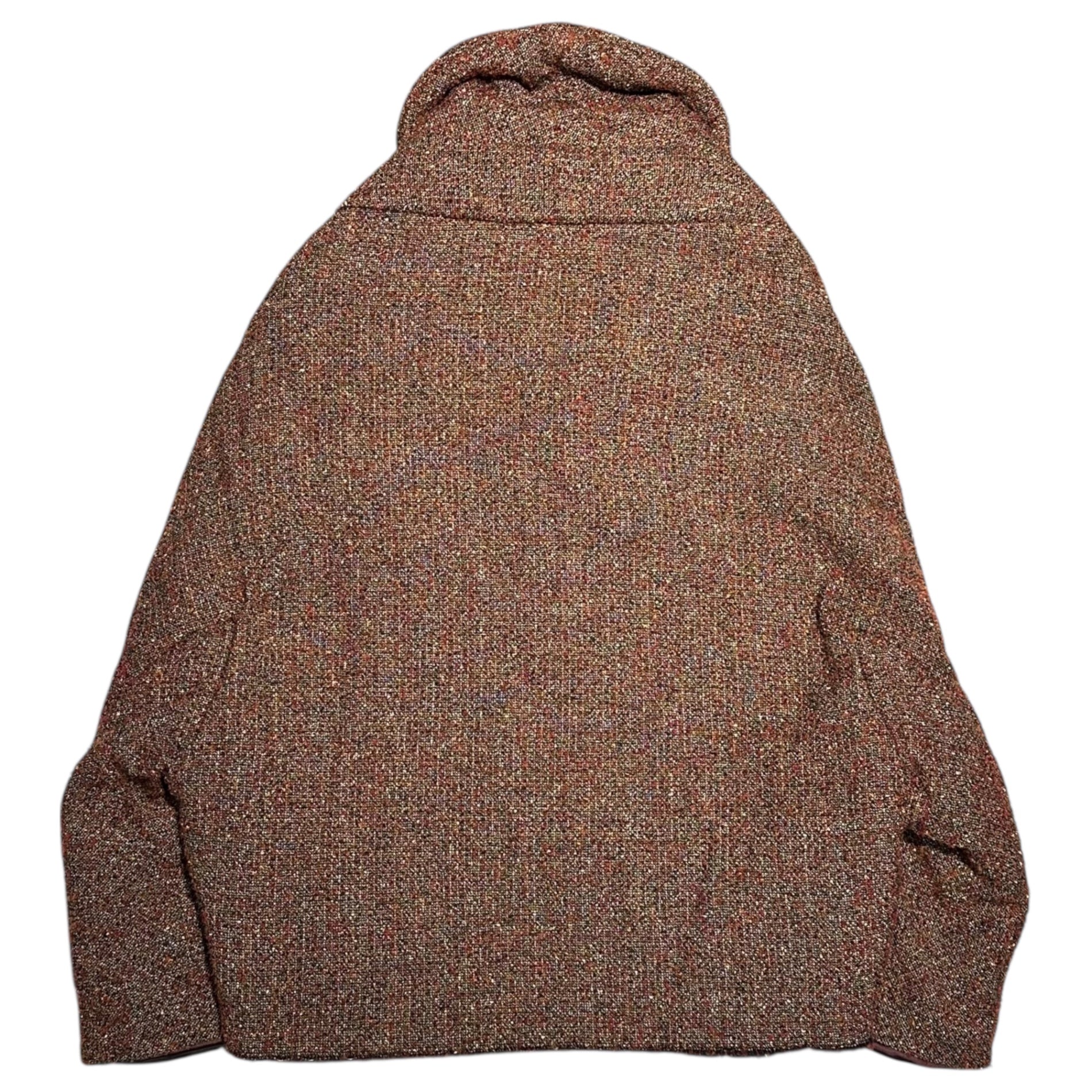 COMME des GARCONS JUNYA WATANABE(コムデギャルソンジュンヤワタナベ) 04AW Tweed Padded Cut-Off Jacket ツイード パテッド カットオフ ジャケット JN-J011 M レッド×オレンジ AD2004 中綿