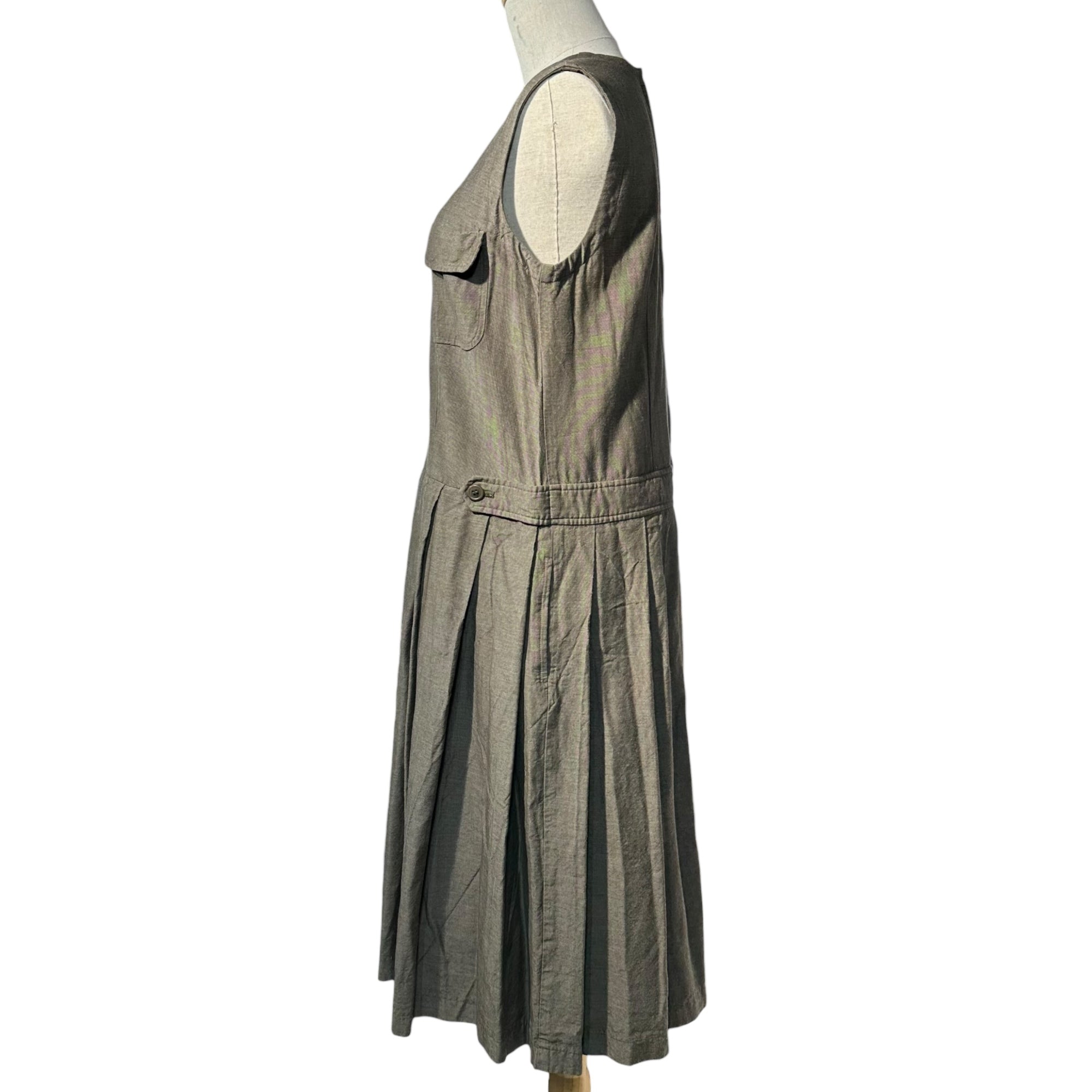 COMME des GARCONS COMME des GARCONS(コムデギャルソンコムデギャルソン) 15SS Sleeveless Flap Pocket Dress ノースリーブ フラップポケット ワンピース RO-A006 M カーキ AD2014