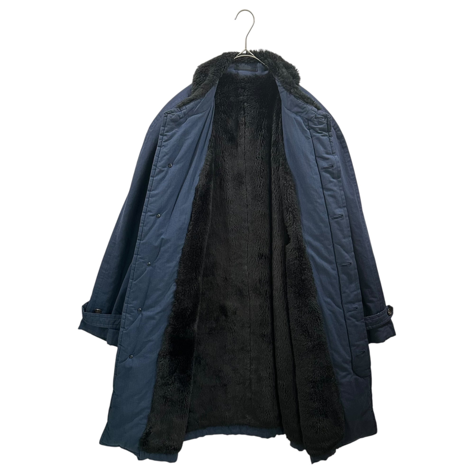 COMME des GARCONS HOMME(コムデギャルソンオム) 81AW-83AW ”Big-HOMME” Boa Stand-Collar Coat デカオム ボア ステンカラー コート HC-080080 M ネイビー 80年代 アーカイブ