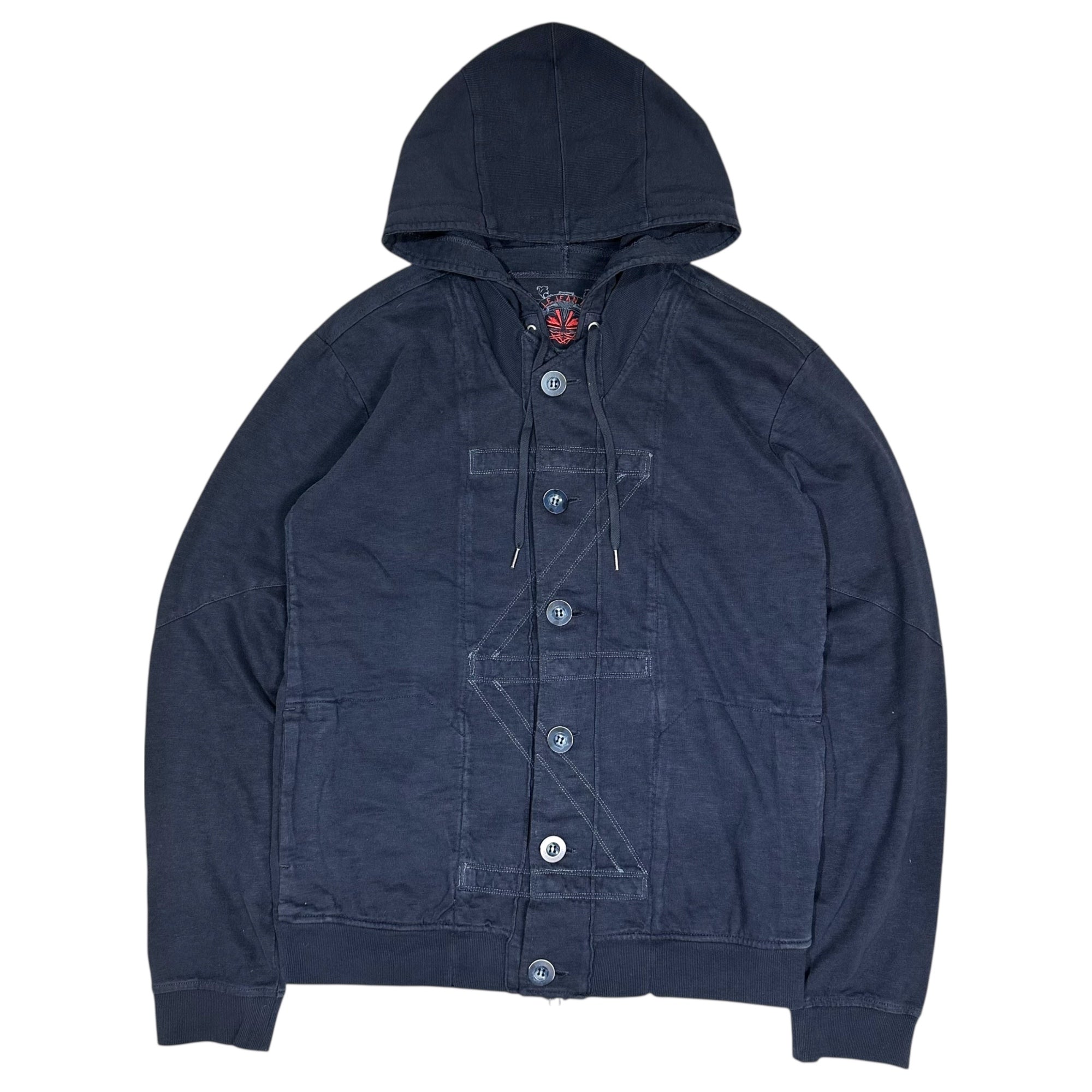 MARITHE FRANCOIS GIRBAUD(マリテフランソワジルボー) 00's Hooded Sweat Jacket フーデット スウェット ジャケット M5-6053 M ネイビー Y2K ジップ パーカー