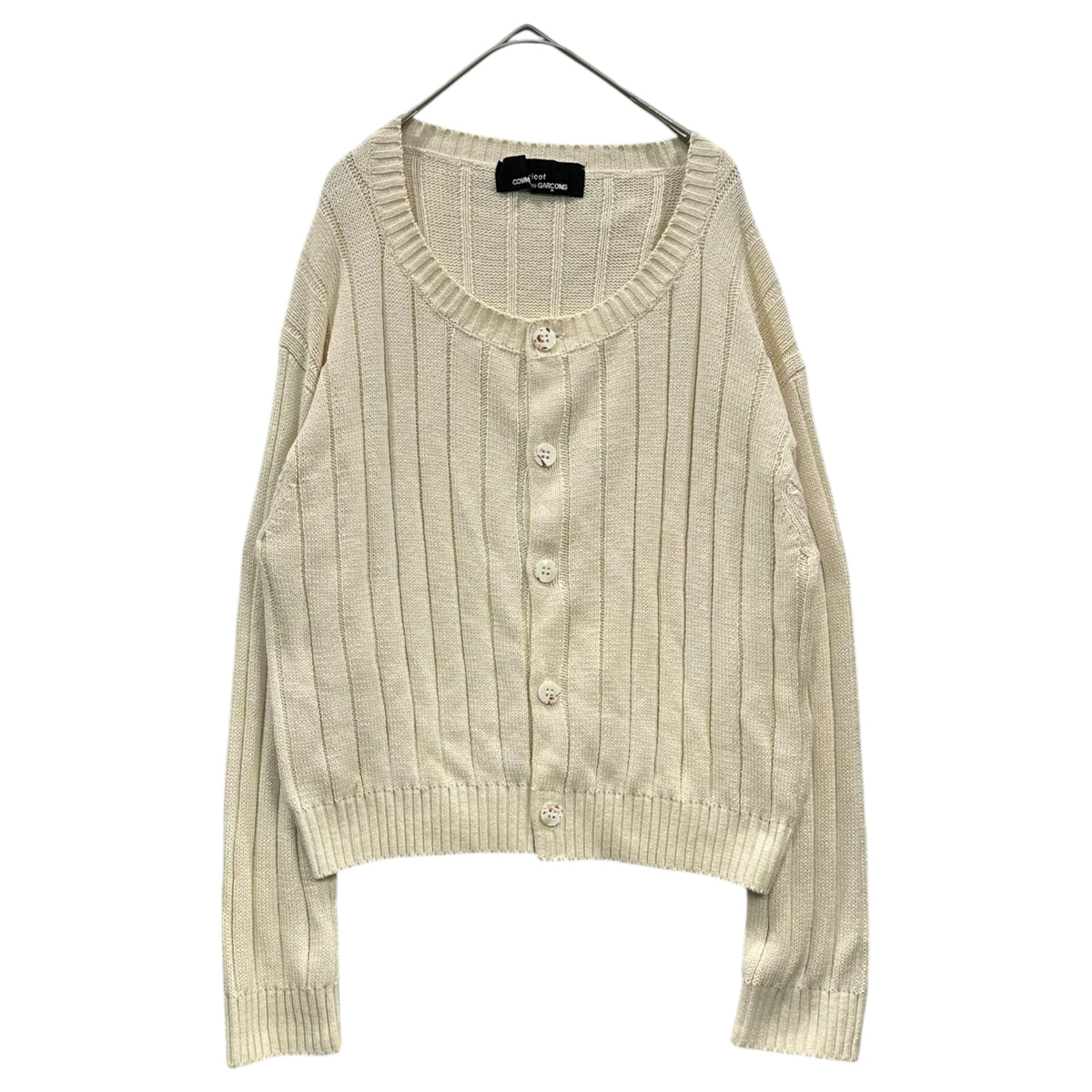 tricot COMME des GARCONS(トリココムデギャルソン) 1993SS Marble-Button Cotton Cardigan マーブル ボタン コットン カーディガン TN-020150 FREE アイボリー AD1992 90s アーカイブ