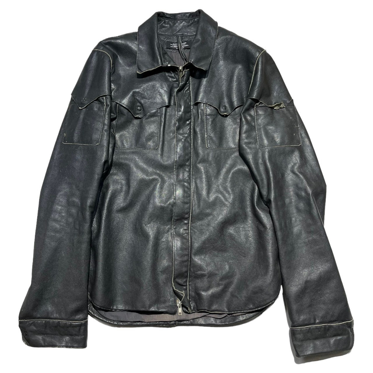 MARCO TAGLIAFERRI(マルコタリアフェリ) Western leather jacket ウエスタン レザー ジャケット 46(M程度) ブラック イタリア製