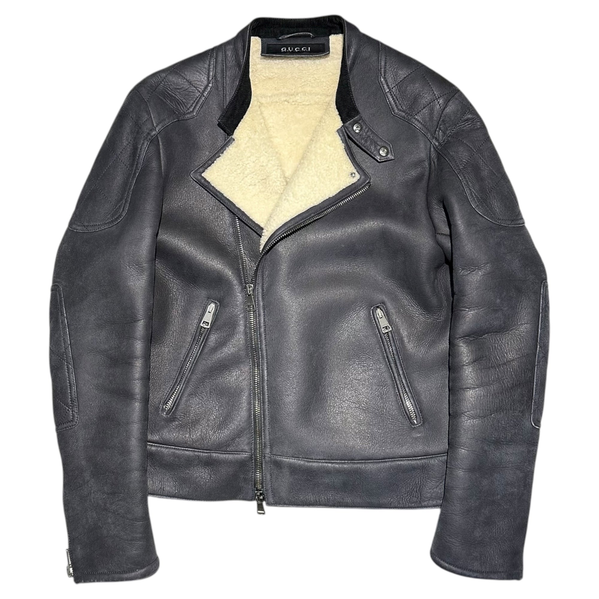 GUCCI(グッチ) Goatskin Mouton Biker Jacket 山羊革 ムートン