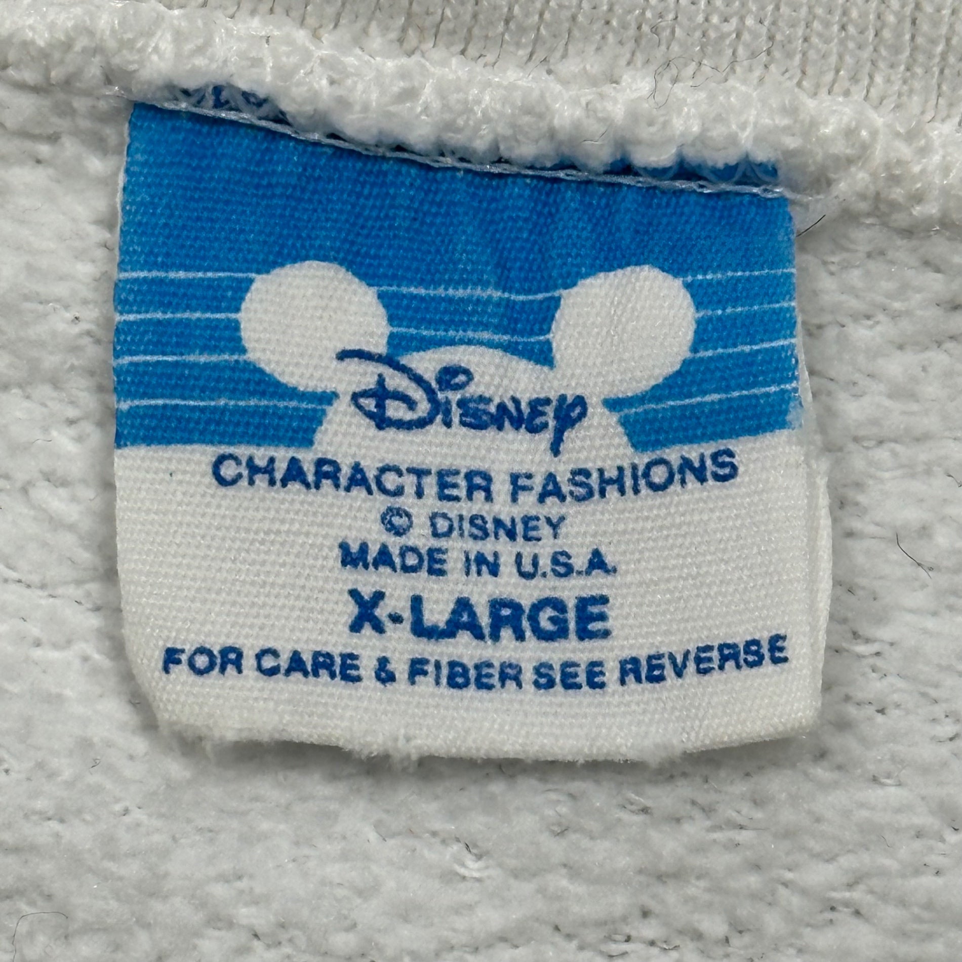 Disney(ディズニー) 1980's USA made Epcot Center Mickey Sweatshirt ミッキー スウェット XL ホワイト 80年代 ヴィンテージ
