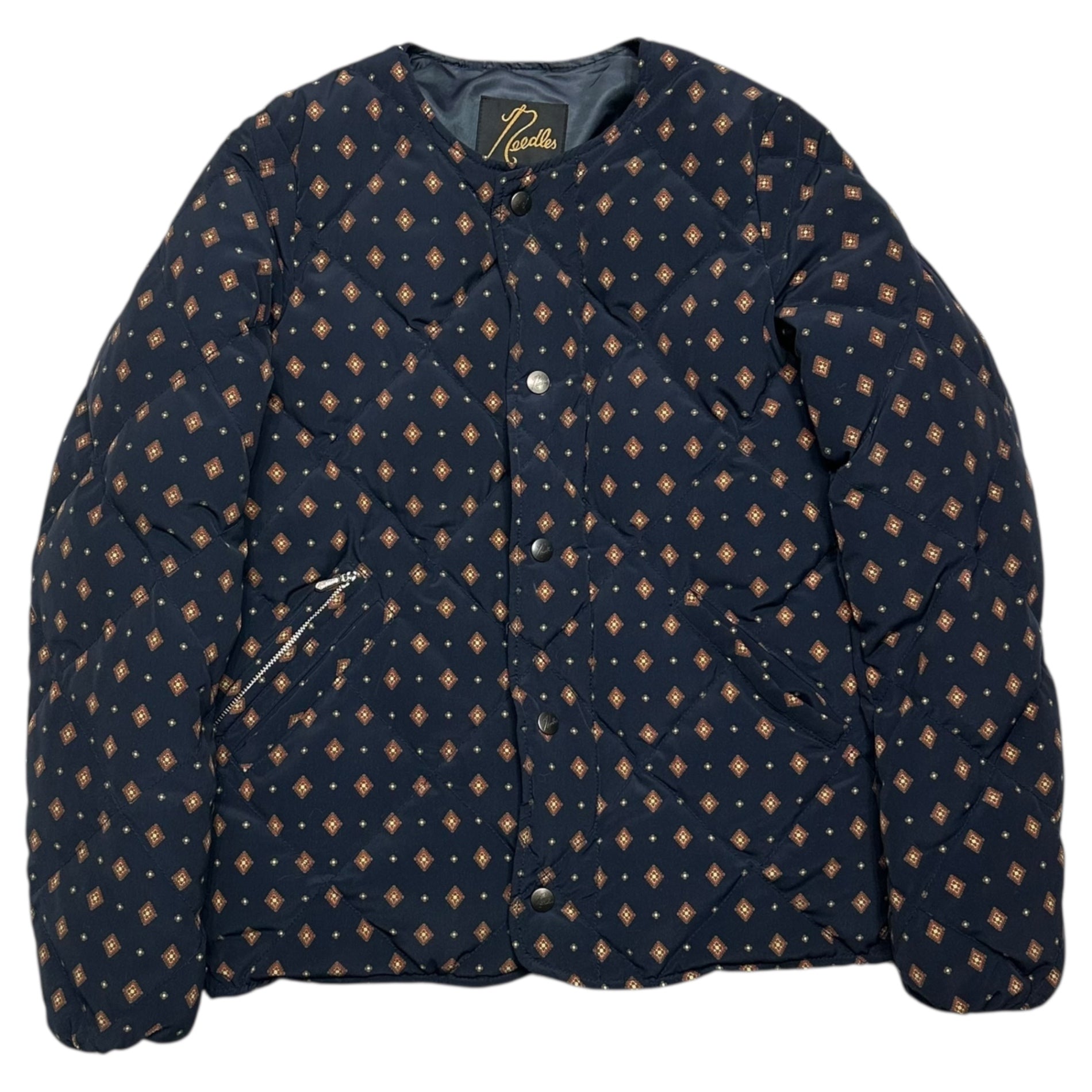 NEEDLES(ニードルズ) Small Paisley Quilted Down Jacket  スモールペイズリー キルティング ダウン ジャケット 2(M程度) ネイビー×レッド BEAMS BOY取扱