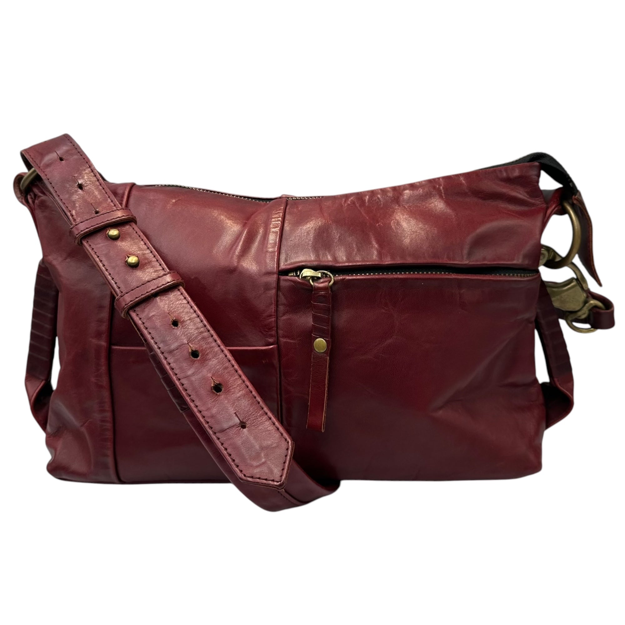 cornelian taurus(コーネリアンタウラス) 2Way Panel Leather Shoulder Bag - Cowhide パネル レザー ショルダー バッグ ハウハイド ボルドー by daisuke iwanaga