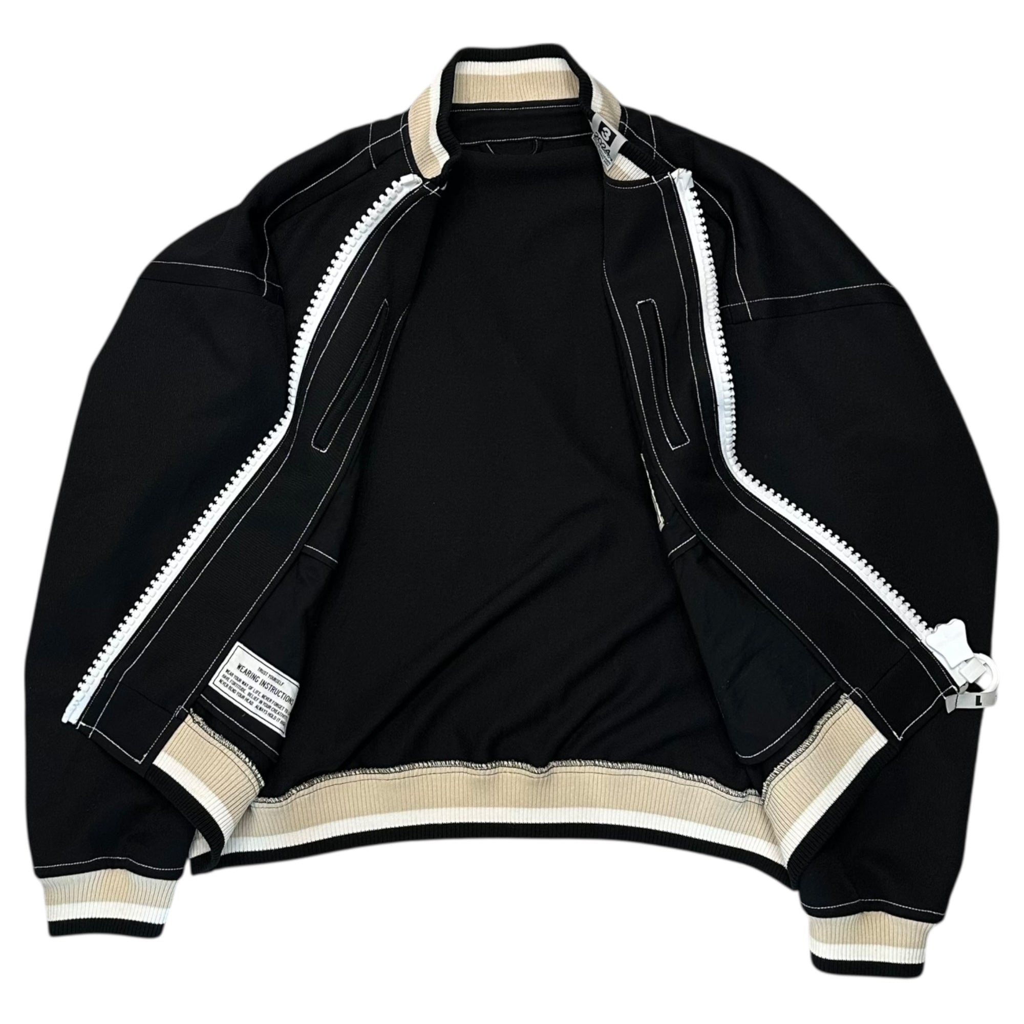 Maison MIHARA YASUHIRO(メゾンミハラヤスヒロ) 24SS BIG ZIP BLOUSON ビッグジップ ブルゾン A12BL062 44 ブラック ジャケット
