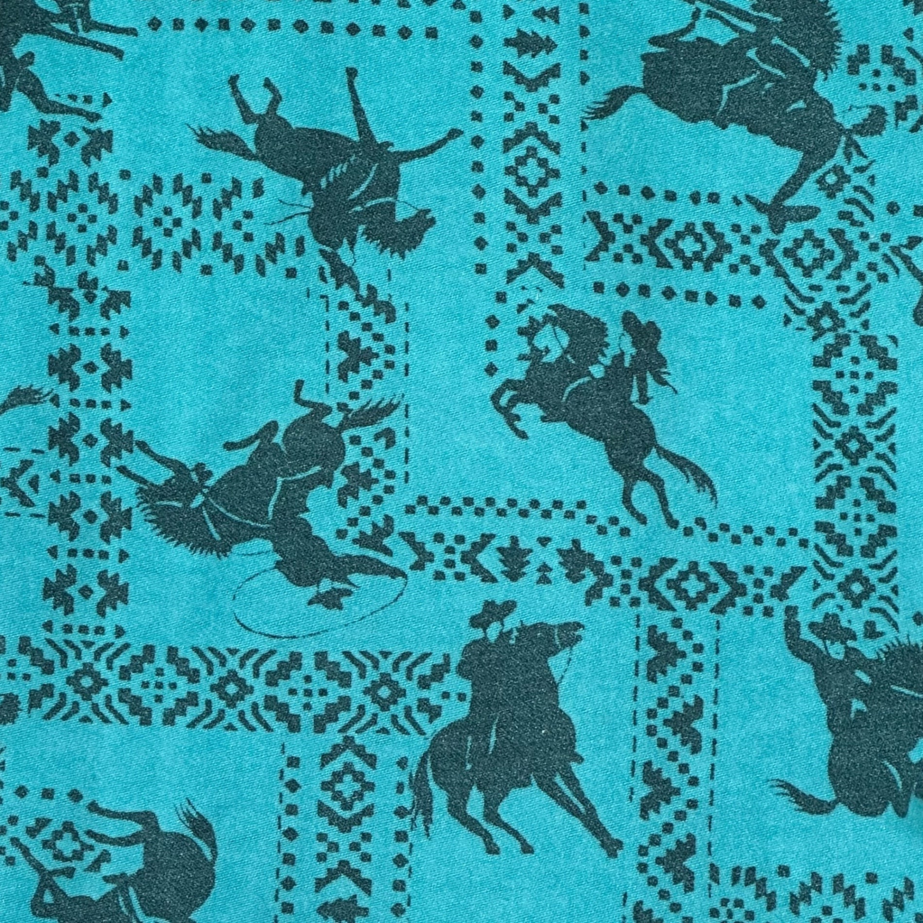 RRL(ダブルアールエル) Vintage-Processed Moleskin Pony-Print Work Shirt ヴィンテージ 加工 モールスキン ポニー柄 ワーク シャツ M ブルー×ブラック CPO ジャケット