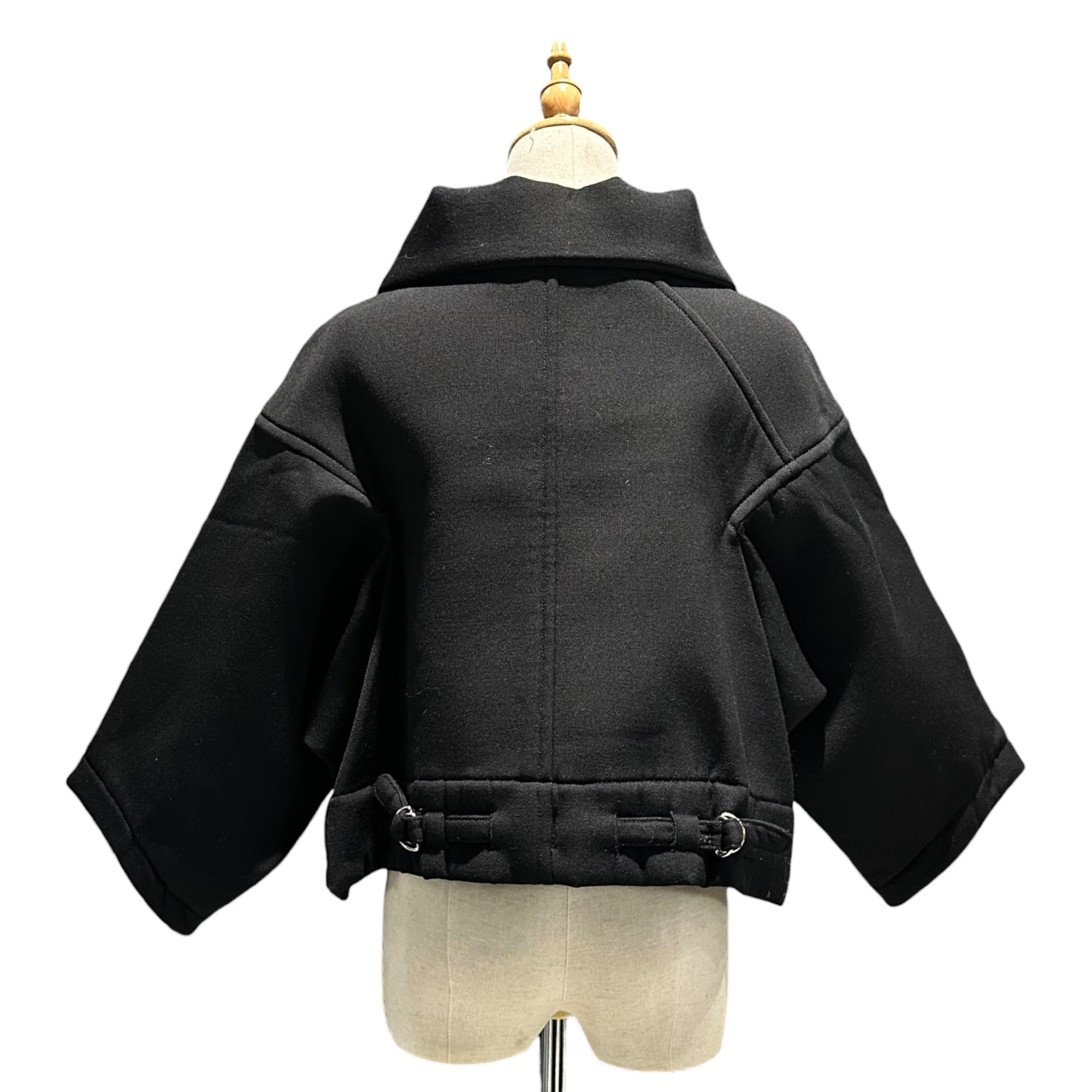 COMME des GARCONS(コムデギャルソン) 05SS Wool Bonding Short Length Wide Collar Coat ウール ボンディング ショートレングス ワイド カラー コート GO-J016 M ブラック AD2004 男性着用可能