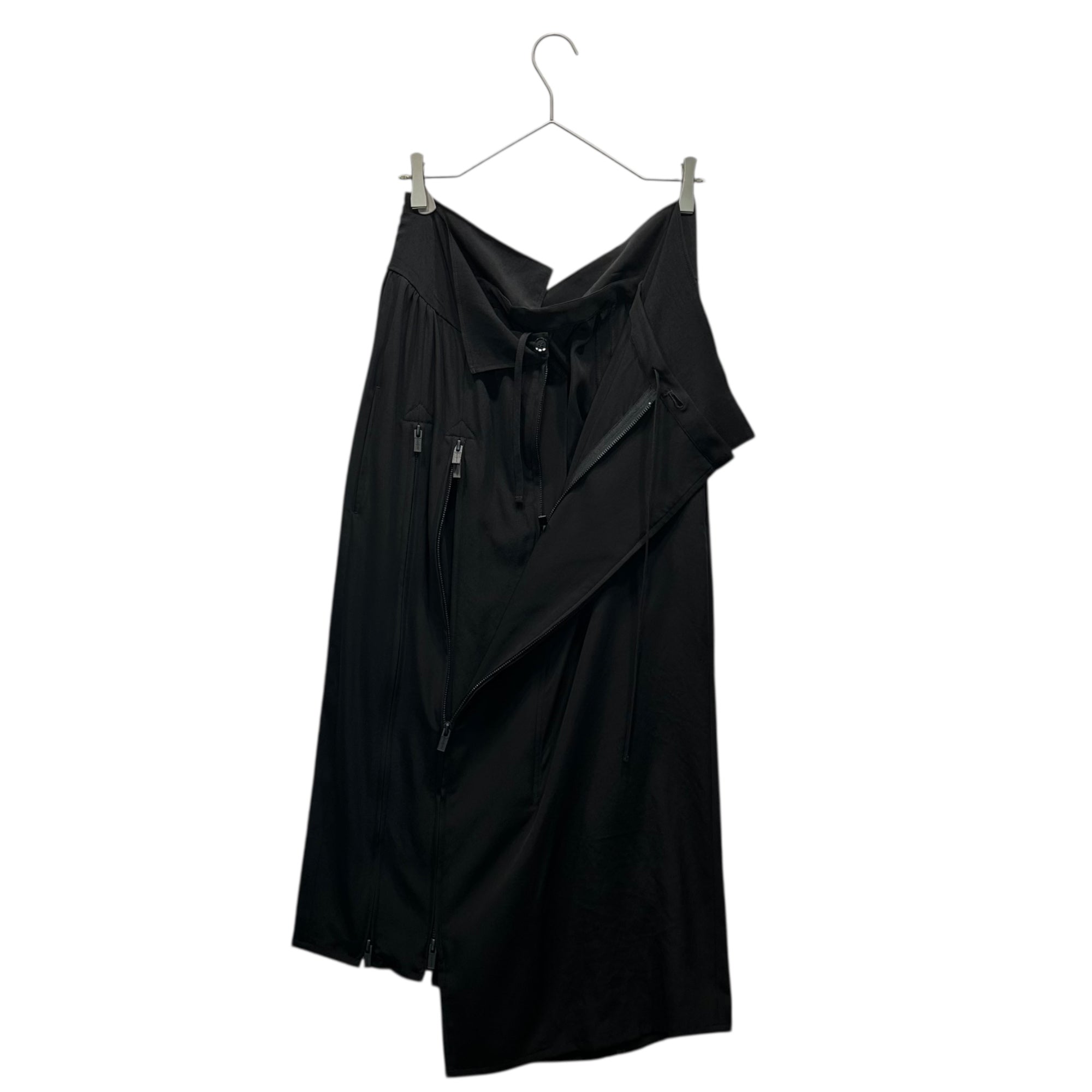 YOHJI YAMAMOTO(ヨウジヤマモト) 23AW Asymmetrical Zip Detail Skirt アシンメトリー ジップ ディテール スカート FX-S84-501 2(M程度) ブラック