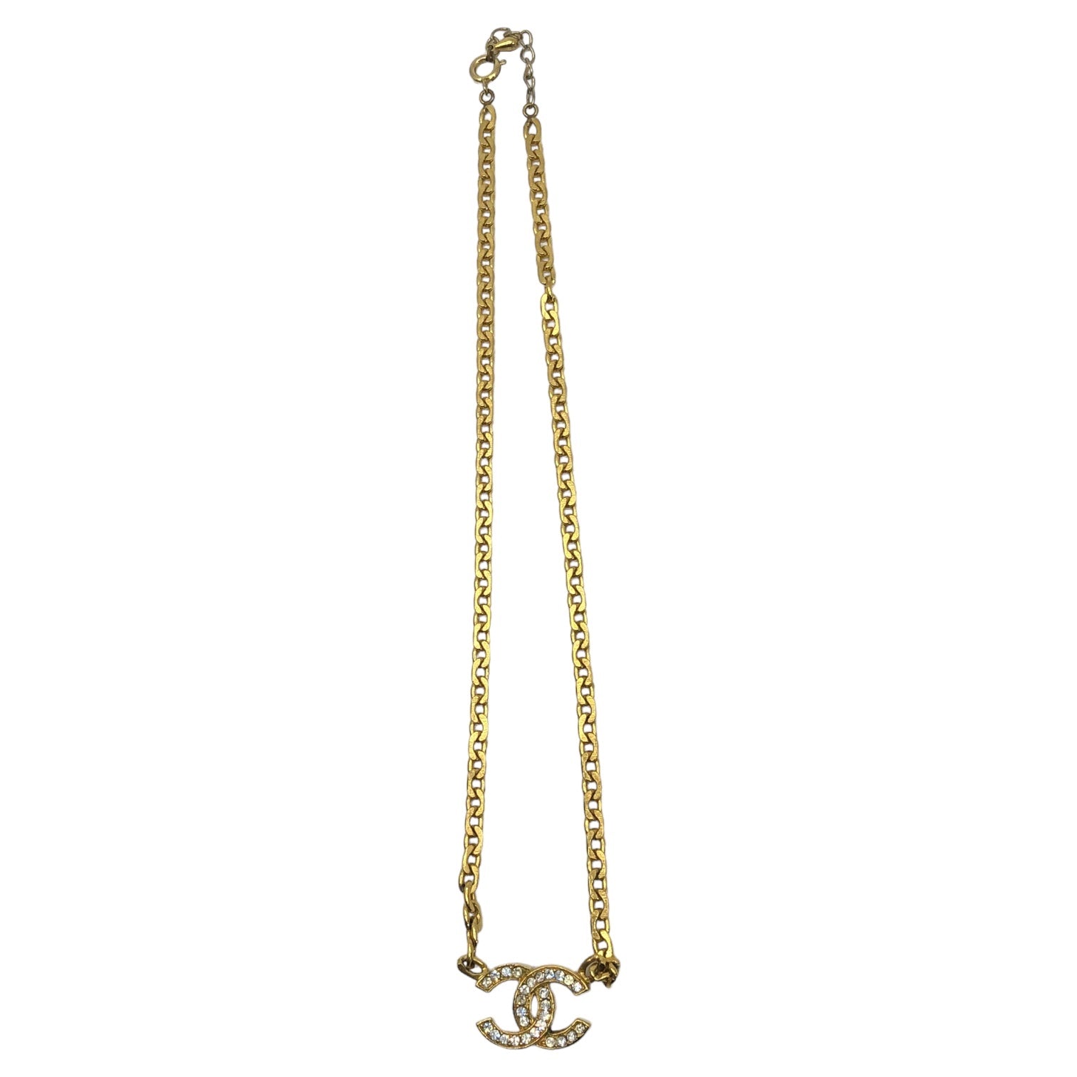 CHANEL(シャネル) 70's coco mark rhinestone chain necklace ココマーク ラインストーン チェーン  ネックレス ゴールド 刻印B312 70年代 ヴィンテージ ペンダント