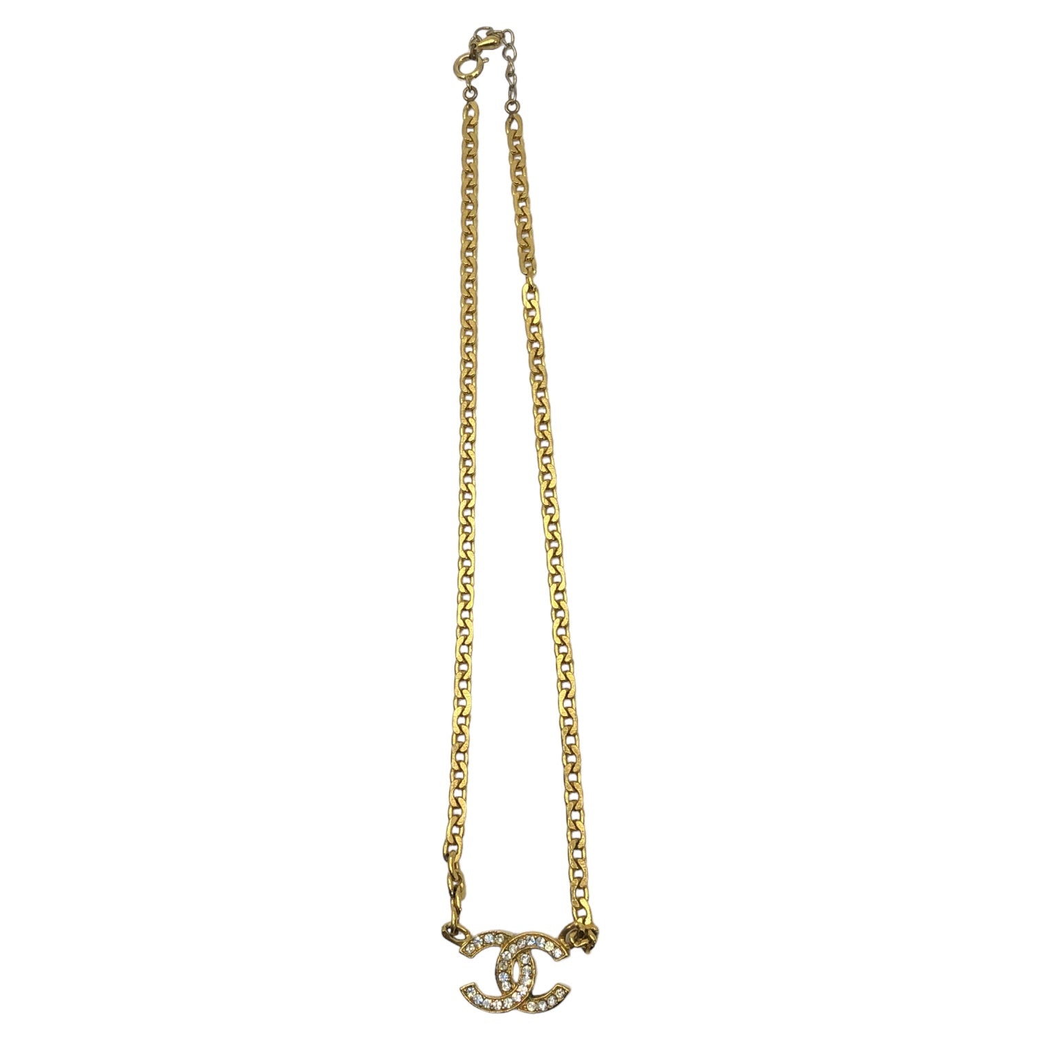 CHANEL(シャネル) 70's coco mark rhinestone chain necklace ココマーク ラインストーン チェーン ネックレス ゴールド 刻印B312 70年代 ヴィンテージ ペンダント
