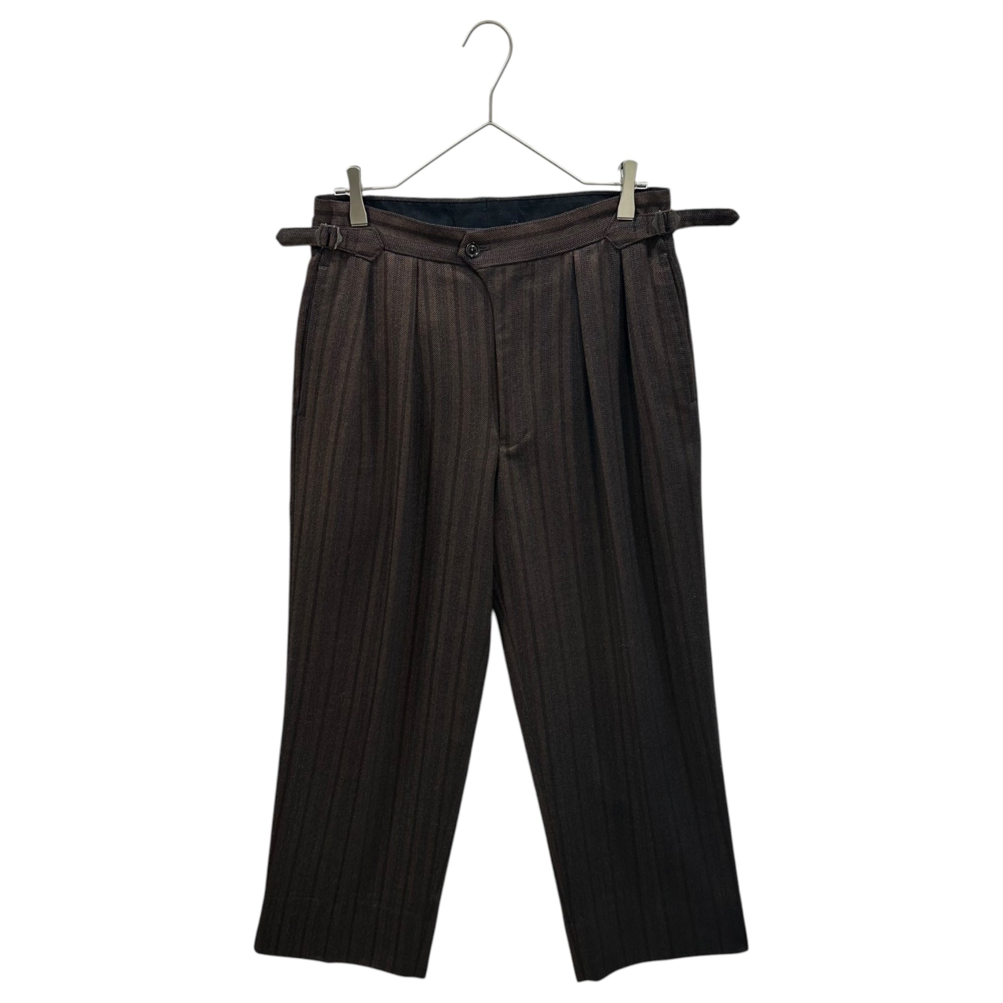 ULTERIOR(アルテリア) 2022AW STRIPE FLANNEL WIDE TROUSER ストライプ フランネル ワイド トラウザーズ ULPT34-FC098-B 3 ブラウン スラックス パンツ
