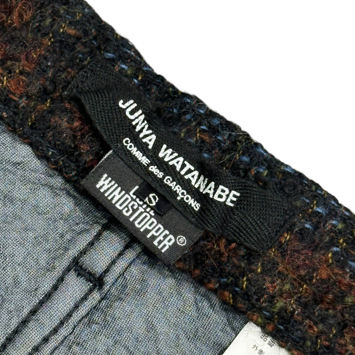 JUNYA WATANABE COMME des GARCONS(ジュンヤワタナベコムデギャルソン) 2005AW Mohair-Blend Windstopper Liner Check Pants モヘヤ混 ウインドストッパーインナー チェック パンツ JP-P009 S ブラック×オレンジ×ブルー AD2005